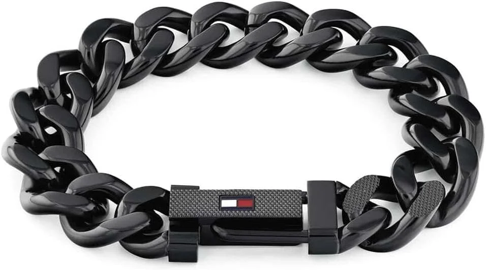 دستبند زنجیری مردانه تامی هیلفیگر با روکش طلایی نازک استیل