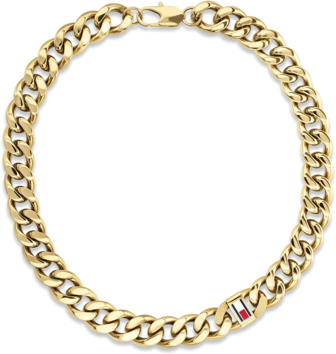 گردنبند زنجیری استیل مردانه تامی هیلفیگر - جواهرات شیک با قفل خرچنگی - مناسب برای موقعیت های غیر رسمی یا رسمی - اکسسوری مد، هدیه برای او