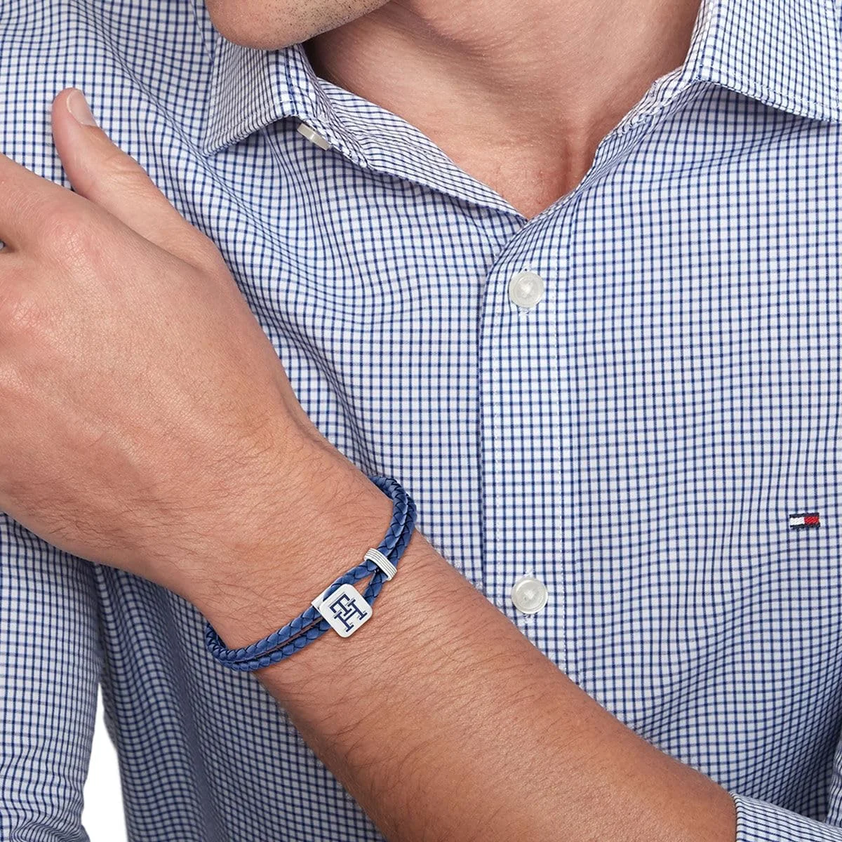 دستبند چرمی مردانه تامی هیلفیگر مدل MONOGRAM LEATHER - 2790530