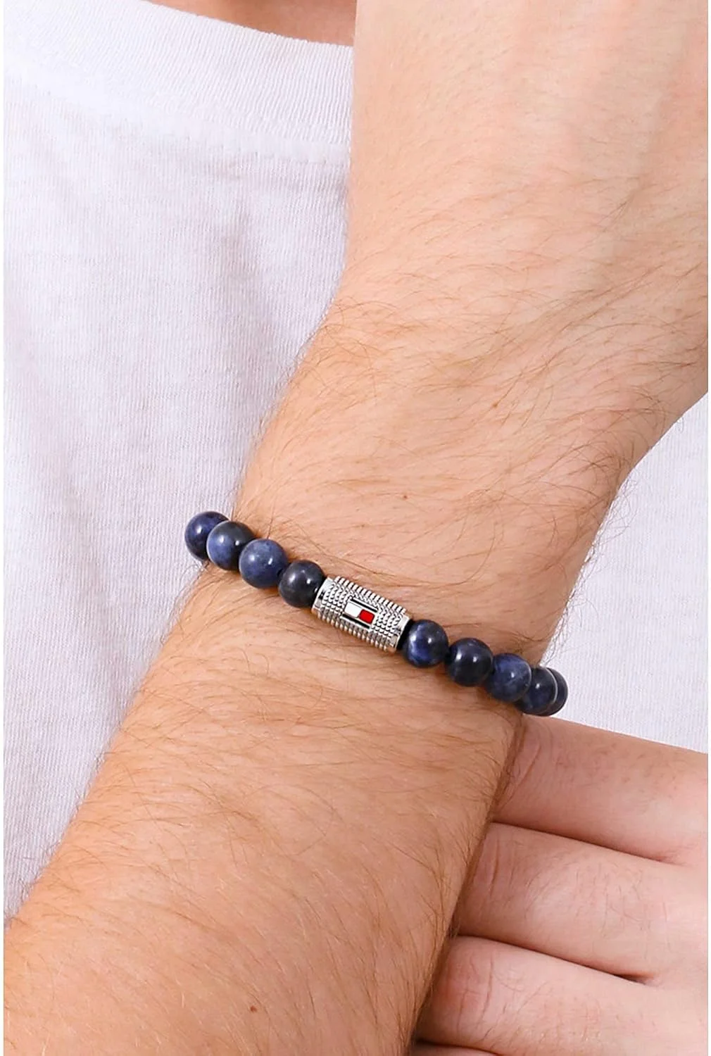 فولاد ضد زنگ و مهره سودالیت آبی تیره و طناب الاستیک آبی