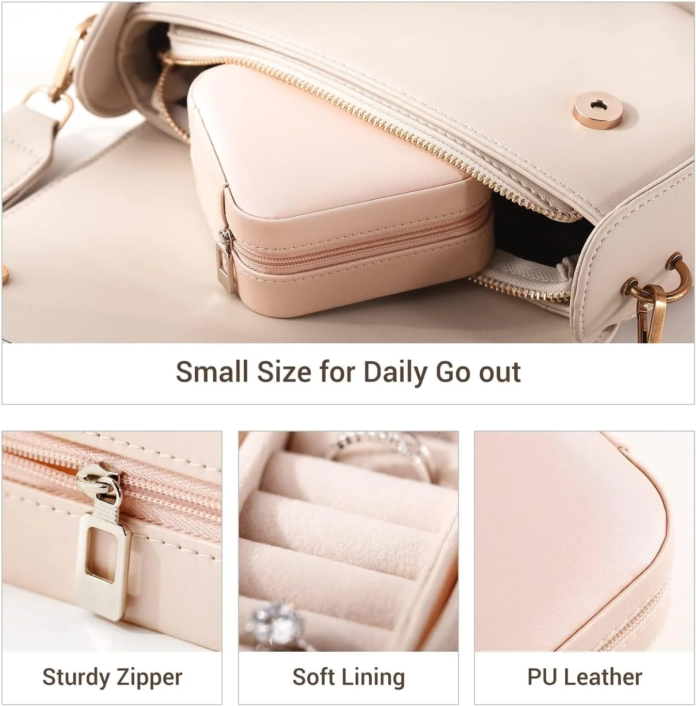 جعبه جواهرات مسافرتی - سازمان دهنده جعبه جواهرات قابل حمل برای انگشتر، گوشواره، گردنبند و موارد دیگر، بسته 3 عددی (صورتی، آبی، سفید) جعبه جواهرات مسافرتی - سازمان دهنده جعبه جواهرات قابل حمل برای انگشتر، گوشواره، گردنبند و موارد دیگر، بسته 3 عددی (صورتی، آبی، سفید)