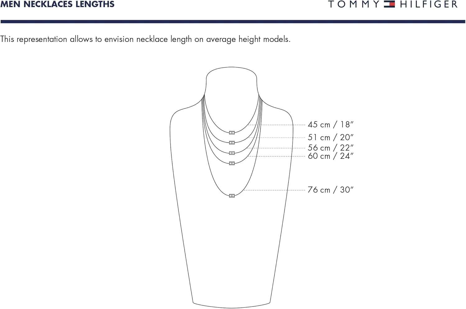 زیورآلات مردانه تامی هیلفیگر - گردنبند زنجیری استیل، قفل خرچنگی - مناسب برای موقعیت های غیر رسمی یا رسمی - اکسسوری مد، هدیه برای او