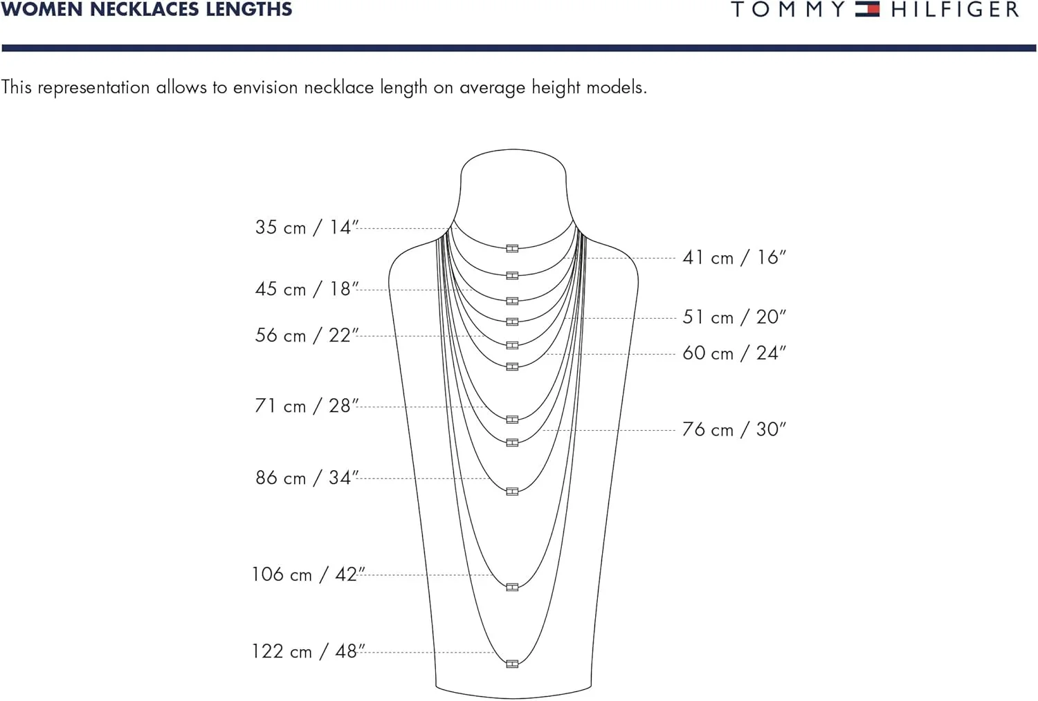 گردنبند آویز استیل زنانه تامی هیلفیگر، قفل حلقه فنری - قابل تنظیم/سایز خودکار - ایده آل برای لایه بندی - سبک کلاسیک برای استفاده روزمره - هدیه برای او