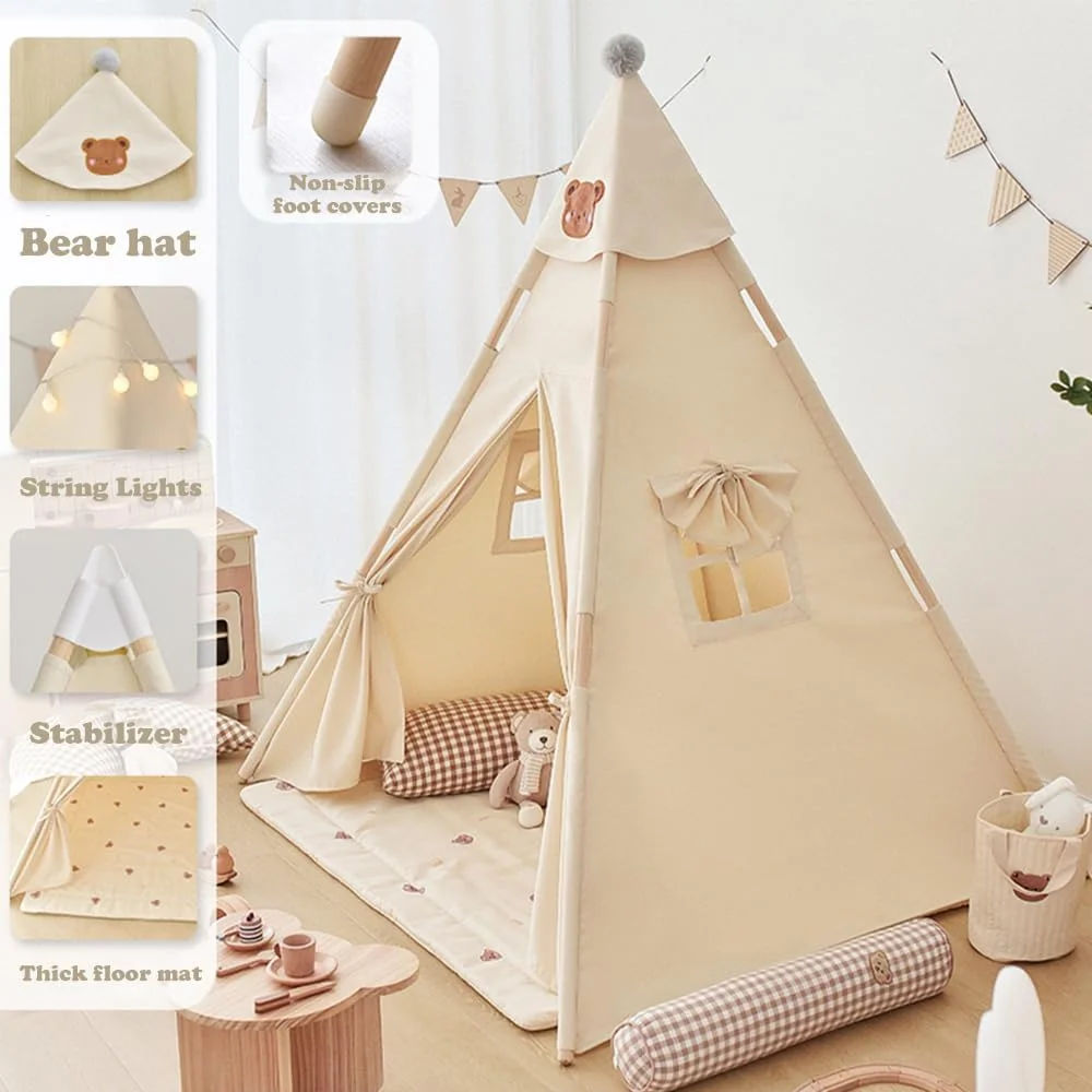 چادر بازی کودکانه، شامل زیرانداز بازی، چراغ های ریسه ای. چادر بازی تاشو برای پسران و دختران، چادر کودکان مناسب فضای داخلی و خارجی، دکوراسیون جشن تولد چادر بازی کودکانه، شامل زیرانداز بازی، چراغ های ریسه ای. چادر بازی تاشو برای پسران و دختران، چادر کودکان مناسب فضای داخلی و خارجی، دکوراسیون جشن تولد