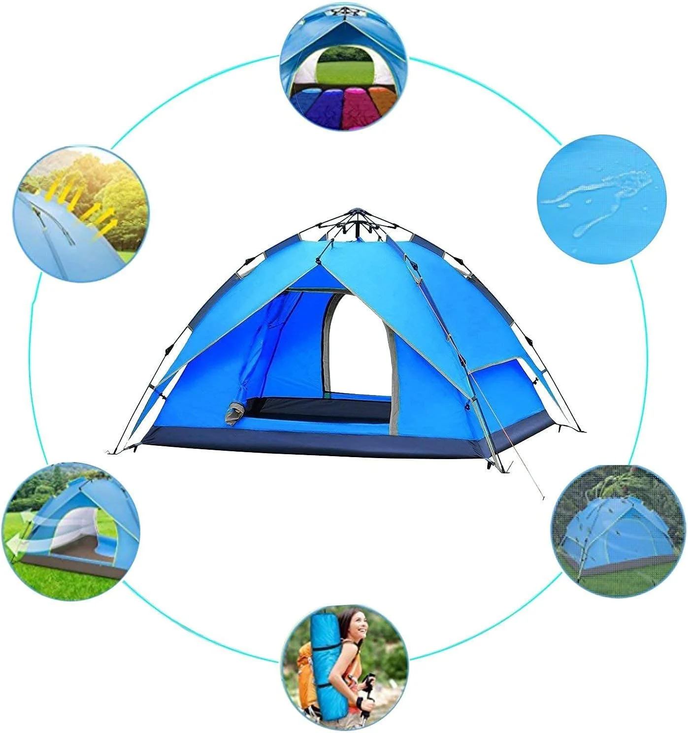 چادر بازی کودکانه تاشو پسرانه دخترانه قلعه شاهزاده خانم خانه چادر قابل حمل - آبی