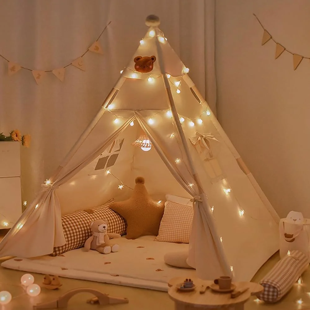 چادر بازی کودکانه، شامل زیرانداز بازی، چراغ های ریسه ای. چادر بازی تاشو برای پسران و دختران، چادر کودکان مناسب فضای داخلی و خارجی، دکوراسیون جشن تولد چادر بازی کودکانه، شامل زیرانداز بازی، چراغ های ریسه ای. چادر بازی تاشو برای پسران و دختران، چادر کودکان مناسب فضای داخلی و خارجی، دکوراسیون جشن تولد