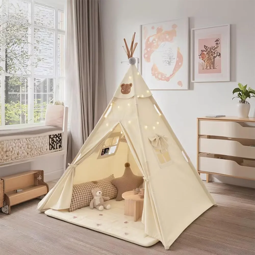 چادر بازی کودکانه، شامل زیرانداز بازی، چراغ های ریسه ای. چادر بازی تاشو برای پسران و دختران، چادر کودکان مناسب فضای داخلی و خارجی، دکوراسیون جشن تولد چادر بازی کودکانه، شامل زیرانداز بازی، چراغ های ریسه ای. چادر بازی تاشو برای پسران و دختران، چادر کودکان مناسب فضای داخلی و خارجی، دکوراسیون جشن تولد