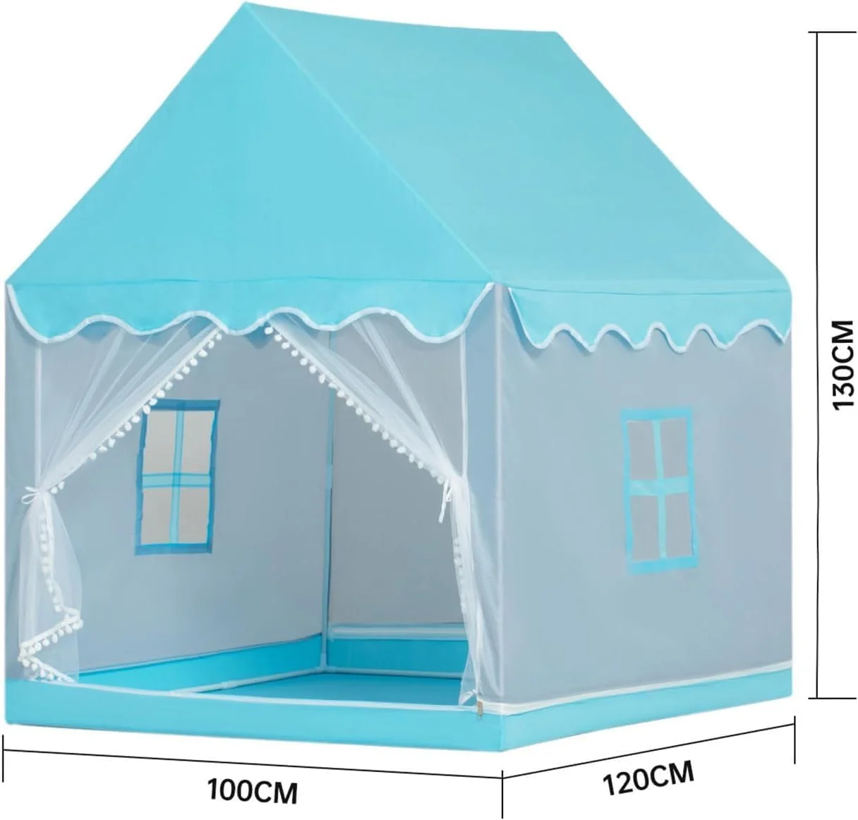 چادر بازی کودکان، چادر کودکان خانه بازی دخترانه شاهزاده خانم سرپوشیده در فضای باز، خانه کوچک قلعه کودک تخت جداگانه ابزار الهی خانه اسباب بازی، اسباب بازی های اتاق سرپوشیده کودکان برای دختران (آبی)