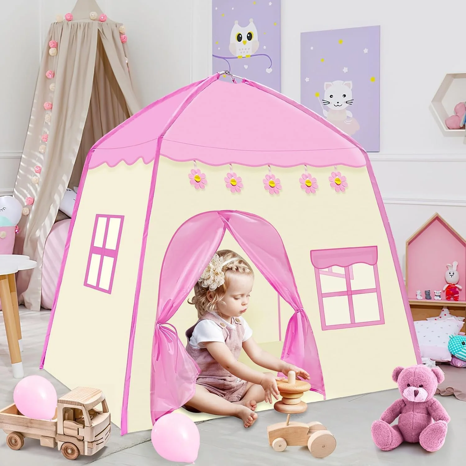 چادر بازی کودک CLaLoc، خانه بازی کودک، چادر کودک نوپا داخلی و خارجی، خانه بازی قلعه شاهزاده و پرنسس، چادر هدیه تیپی افسانه ای، پارچه آکسفورد
