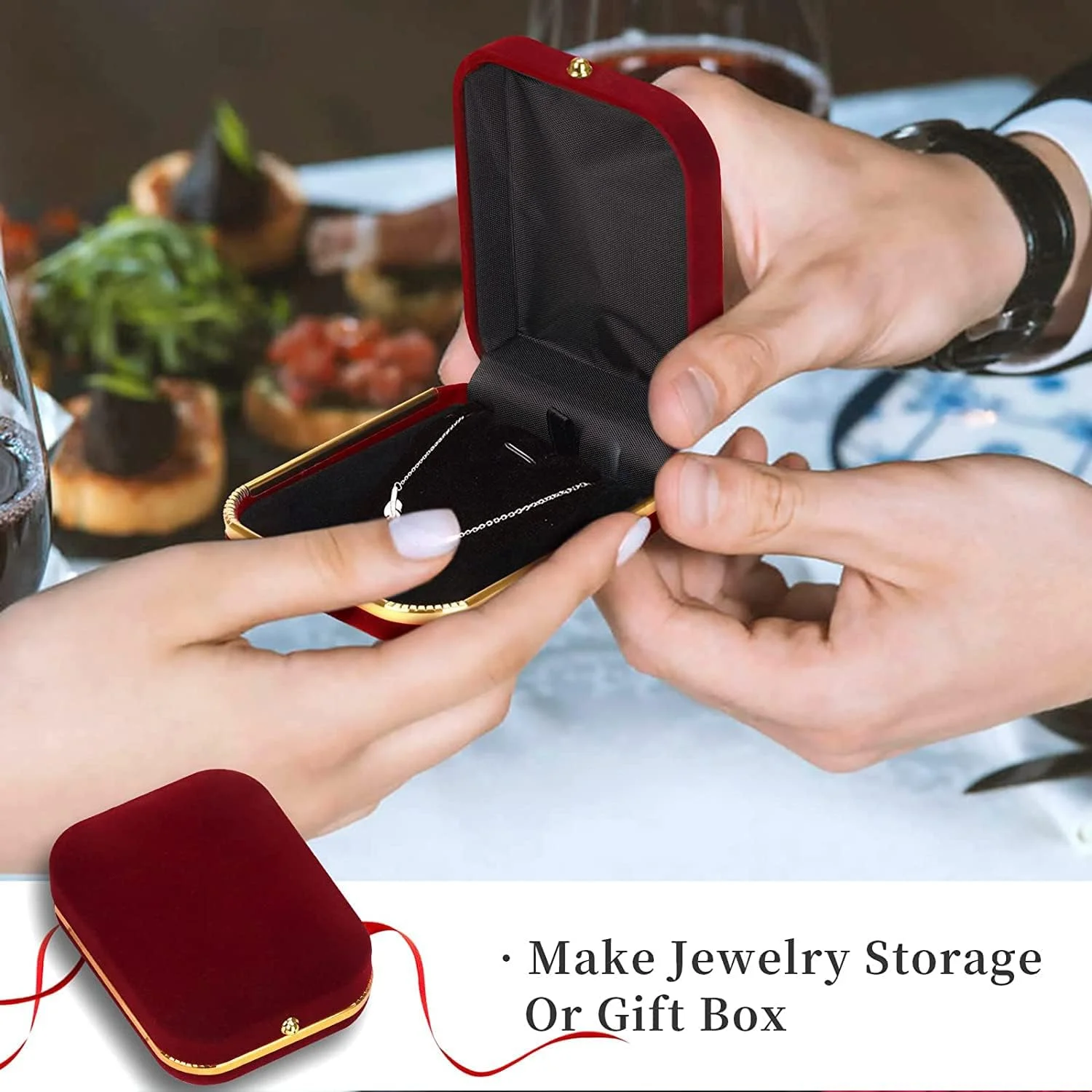 جعبه های هدیه جواهرات آویز گردنبند مخملی SYOSI، جعبه های گوشواره برای روز شکرگزاری، تولد، عروسی، ویترین جواهرات کریسمس (شرابی) جعبه های هدیه جواهرات آویز گردنبند مخملی SYOSI، جعبه های گوشواره برای روز شکرگزاری، تولد، عروسی، ویترین جواهرات کریسمس (شرابی)