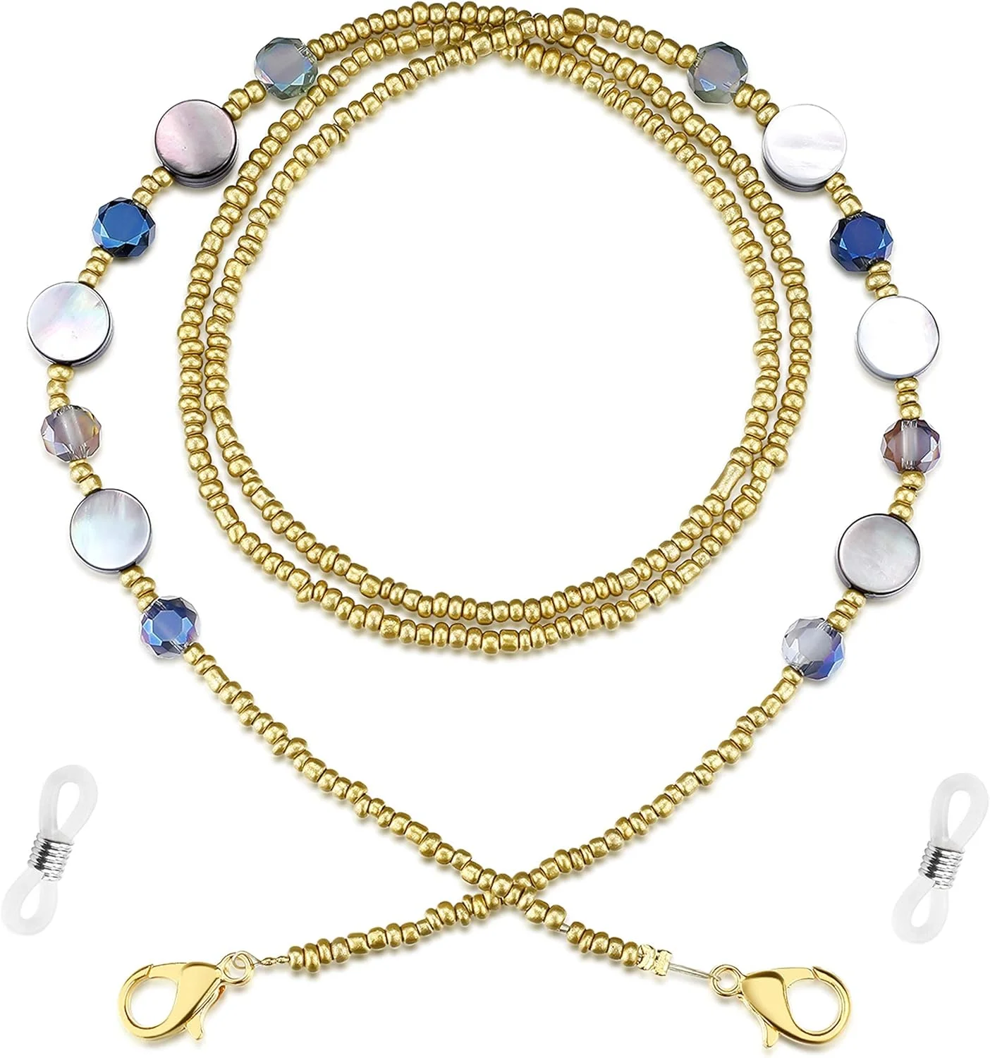 بند عینک و ماسک گردنی زنانه SYOSI، زنجیر عینک شیک، بند مهره دار، نگهدارنده زنجیر عینک آفتابی مهره دار