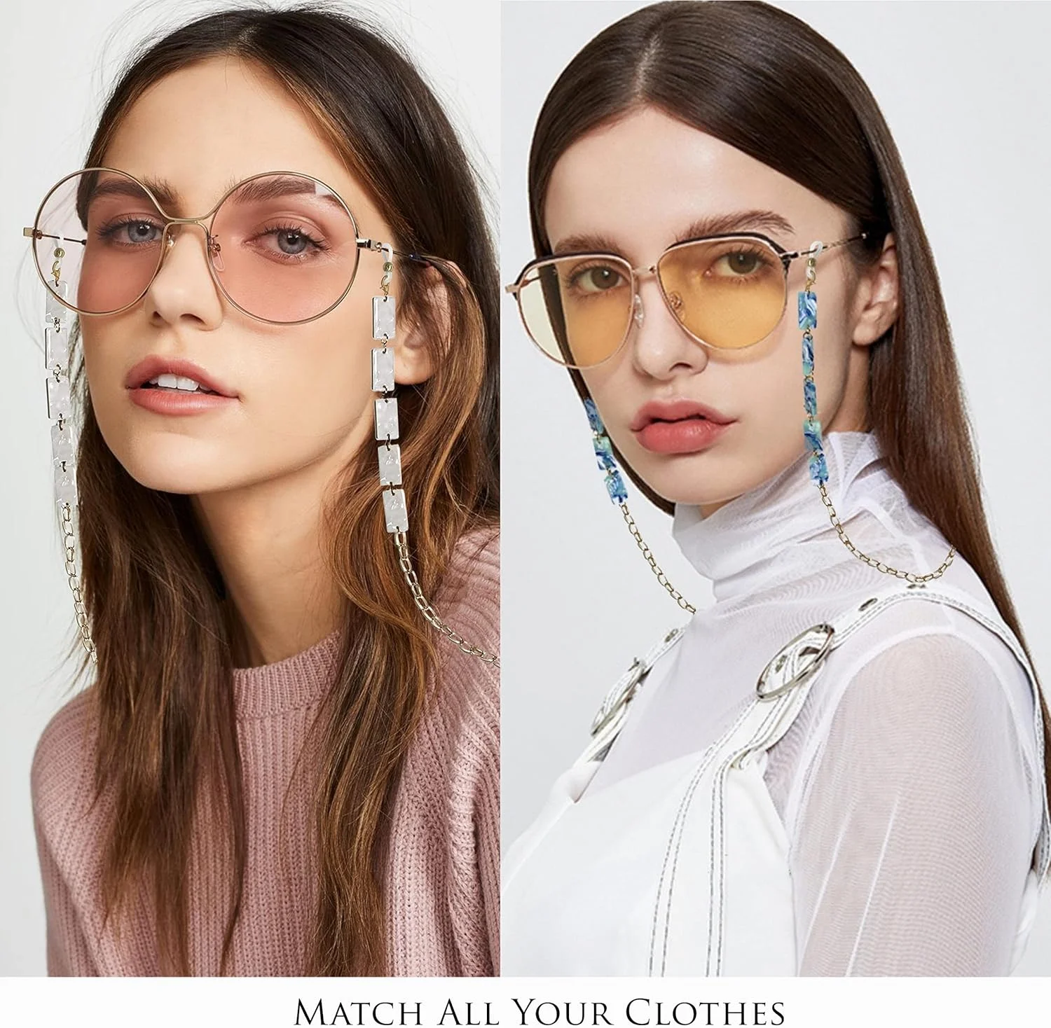 بند عینک زنانه SYOSI، مجموعه شیک، بند زنجیری عینک زنانه با روکش طلای بند عینک آویز گردنبند زنجیری برای عینک دور گردن زنجیر عینک آفتابی زنانه 5 عددی بند عینک زنانه SYOSI، مجموعه شیک، بند زنجیری عینک زنانه با روکش طلای بند عینک آویز گردنبند زنجیری برای عینک دور گردن زنجیر عینک آفتابی زنانه 5 عددی