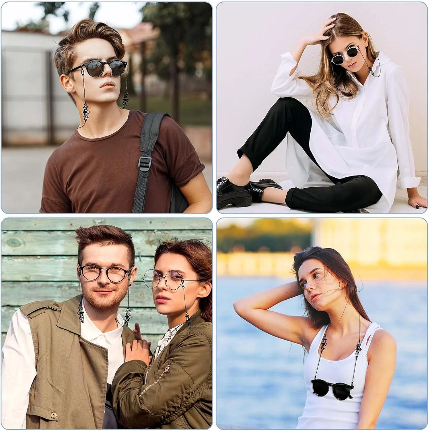 بند عینک خفاشی SYOSI، 2 عدد گردنبند عینک آفتابی و عینک طبی، نگهدارنده بند خفاشی مشکی برای عینک، ایده آل برای لوازم جانبی مهمانی، مناسب برای خانم ها و آقایان بند عینک خفاشی SYOSI، 2 عدد گردنبند عینک آفتابی و عینک طبی، نگهدارنده بند خفاشی مشکی برای عینک، ایده آل برای لوازم جانبی مهمانی، مناسب برای خانم ها و آقایان