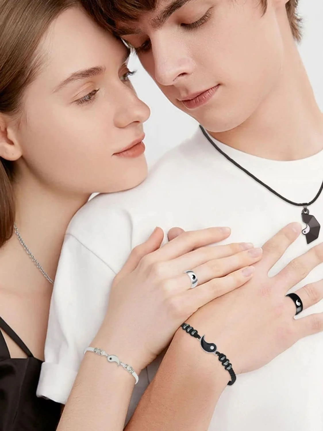 ست گردنبند یین یانگ SYOSI برای زوج ها و بهترین دوستان، بند قابل تنظیم، دستبندهای رابطه برای دوست پسر و دوست دختر - هدیه ای عالی برای زنان، دختران نوجوان و دوستی - آلیاژ - 6 عدد ست گردنبند یین یانگ SYOSI برای زوج ها و بهترین دوستان، بند قابل تنظیم، دستبندهای رابطه برای دوست پسر و دوست دختر - هدیه ای عالی برای زنان، دختران نوجوان و دوستی - آلیاژ - 6 عدد