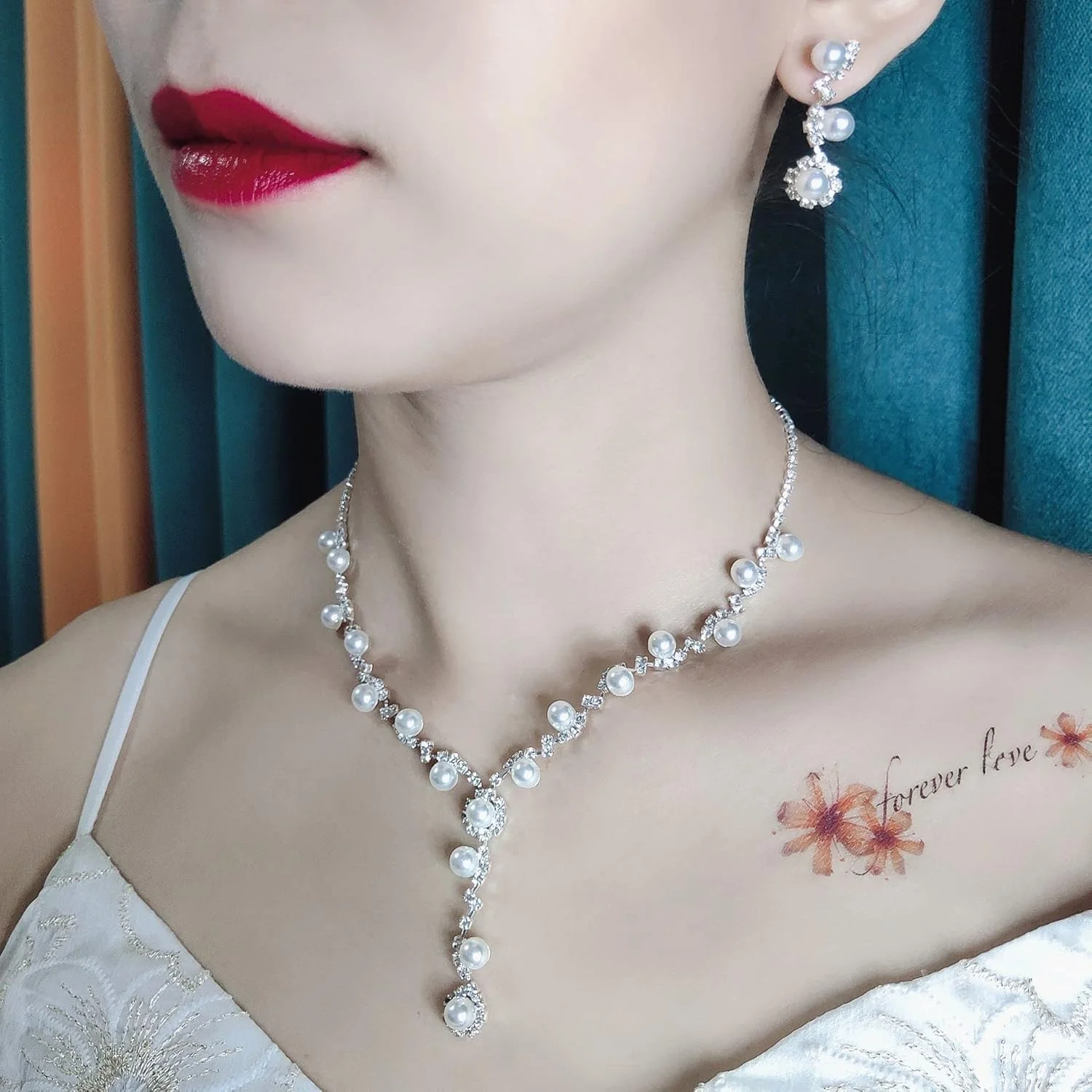 ست جواهرات عروس SYOSI برای عروسی، گردنبند و گوشواره نقره ای نگین دار برای عروس و ساقدوش عروس، لوازم جانبی کریستالی برای زنان و دختران ست جواهرات عروس SYOSI برای عروسی، گردنبند و گوشواره نقره ای نگین دار برای عروس و ساقدوش عروس، لوازم جانبی کریستالی برای زنان و دختران