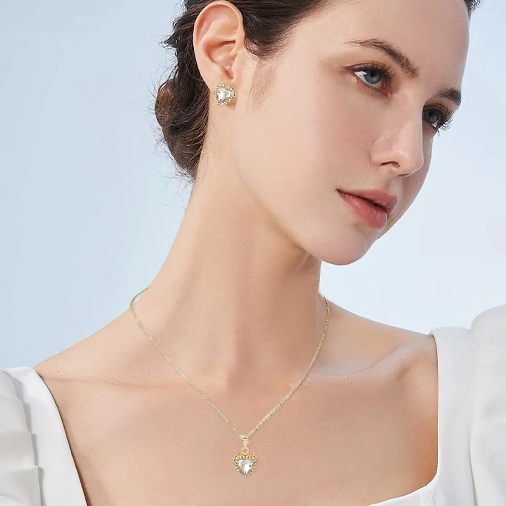 ست جواهرات قلب دوستداشتنی SYOSI شامل گردنبند آویز، گوشواره، انگشتر و دستبند - ست 4 تکه با سنگهای قیمتی زیبا، گردنبند آویز، شیک و مجلسی برای مهمانی عروسی ست جواهرات قلب دوستداشتنی SYOSI شامل گردنبند آویز، گوشواره، انگشتر و دستبند - ست 4 تکه با سنگهای قیمتی زیبا، گردنبند آویز، شیک و مجلسی برای مهمانی عروسی