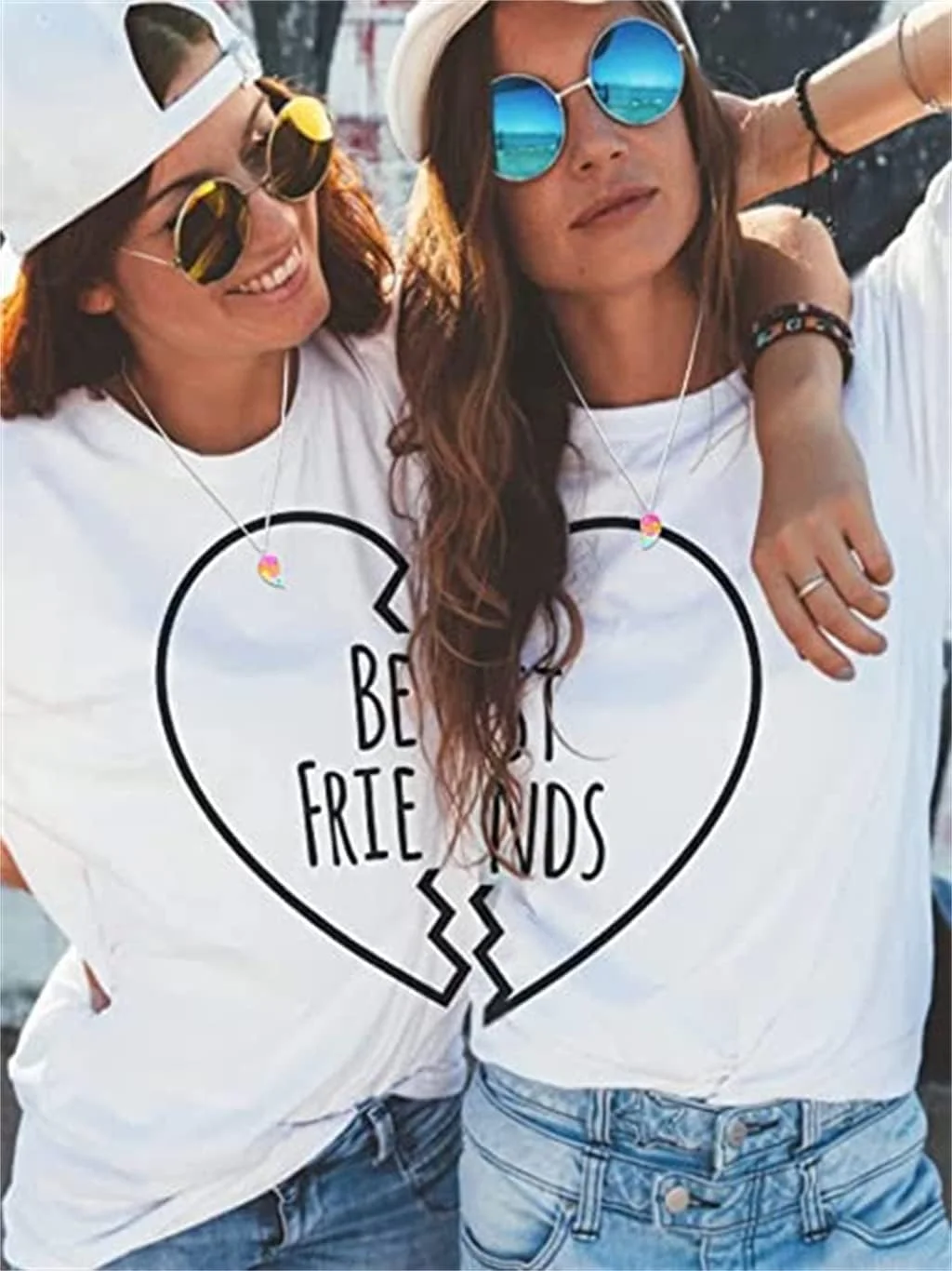 گردنبند BFF قلب SYOSI، گردنبندهای دوستی بهترین دوستان برای همیشه آویز دم پری دریایی، هدایای دوستی برای دختران و زنان، مدل B