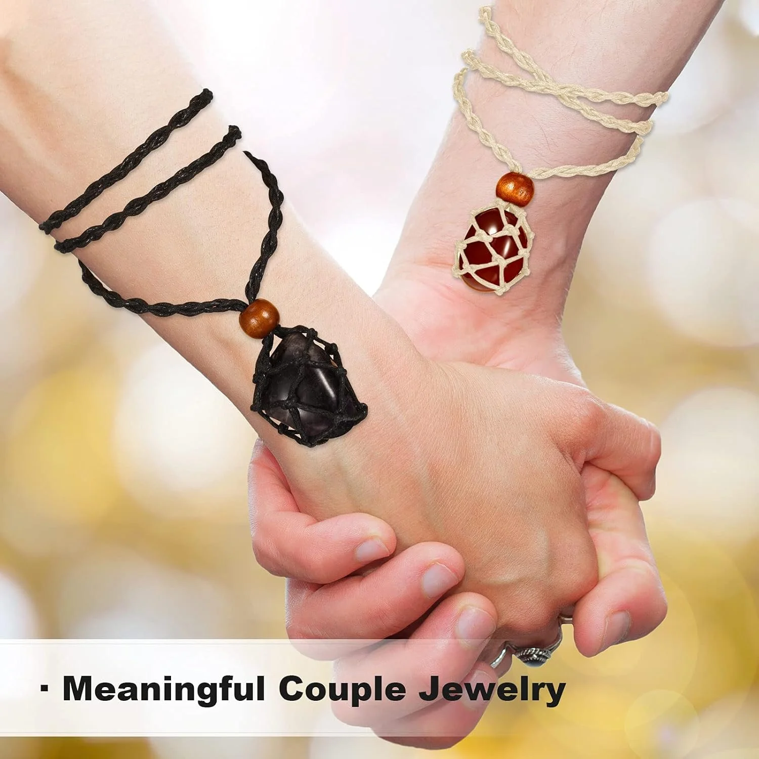 گردنبند نگهدارنده کریستال SYOSI، 4 عدد، نگهدارنده سنگ خالی، گردنبند طناب قابل تنظیم، بند گردنبند سنگ خام کوارتز کریستال، قفس توری بافته شده دست ساز گردنبند نگهدارنده کریستال SYOSI، 4 عدد، نگهدارنده سنگ خالی، گردنبند طناب قابل تنظیم، بند گردنبند سنگ خام کوارتز کریستال، قفس توری بافته شده دست ساز