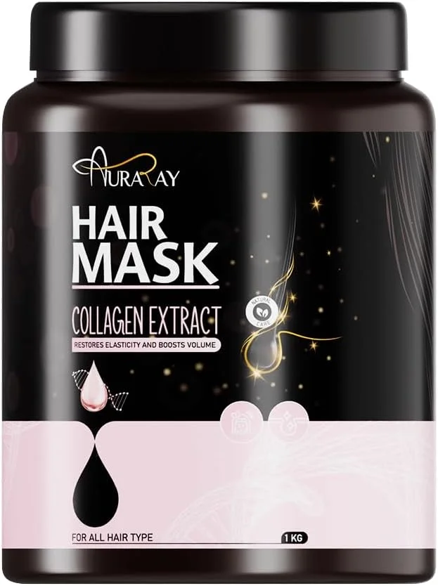 ماسک مو AuraRay با عصاره کلاژن، بازگرداندن خاصیت ارتجاعی و افزایش حجم، مناسب برای انواع مو، ۱۰۰۰ میلی لیتر ماسک مو AuraRay با عصاره کلاژن، بازگرداندن خاصیت ارتجاعی و افزایش حجم، مناسب برای انواع مو، ۱۰۰۰ میلی لیتر