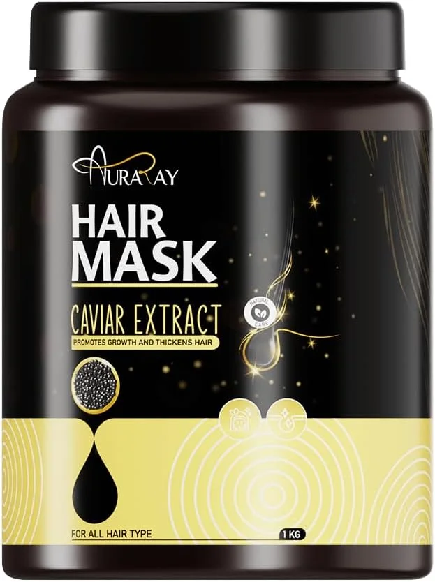 ماسک مو AuraRay حاوی عصاره خاویار، درمان رشد و ضخیم کننده، 1000 میلی لیتر ماسک مو AuraRay حاوی عصاره خاویار، درمان رشد و ضخیم کننده، 1000 میلی لیتر