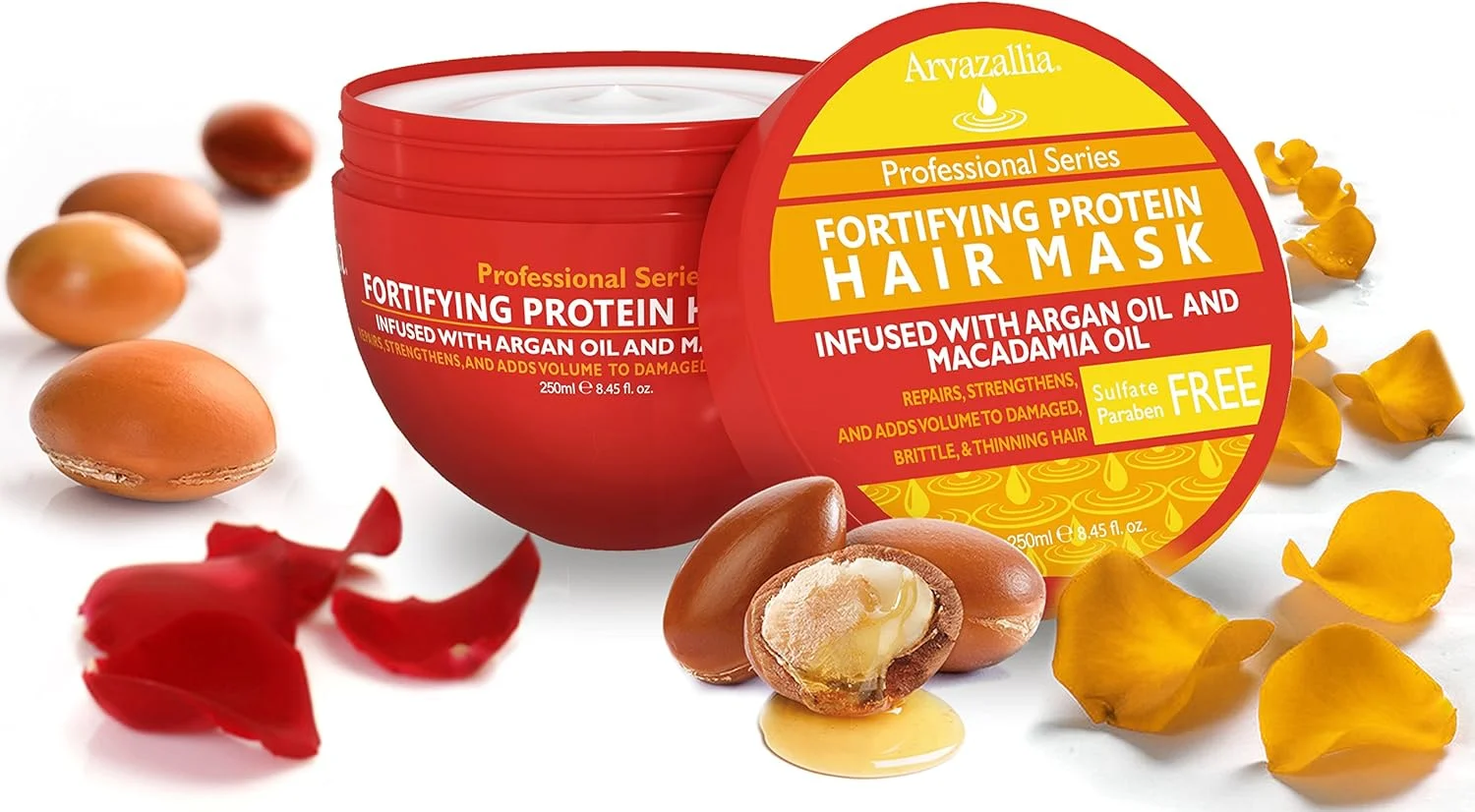 ماسک موی پروتئینی و نرم کننده عمیق تقویت کننده Arvazallia با روغن آرگان و روغن ماکادمیا - درمان ترمیم کننده مو برای موهای آسیب دیده، شکننده یا نازک - تقویت کننده رشد طبیعی مو ماسک موی پروتئینی و نرم کننده عمیق تقویت کننده Arvazallia با روغن آرگان و روغن ماکادمیا - درمان ترمیم کننده مو برای موهای آسیب دیده، شکننده یا نازک - تقویت کننده رشد طبیعی مو