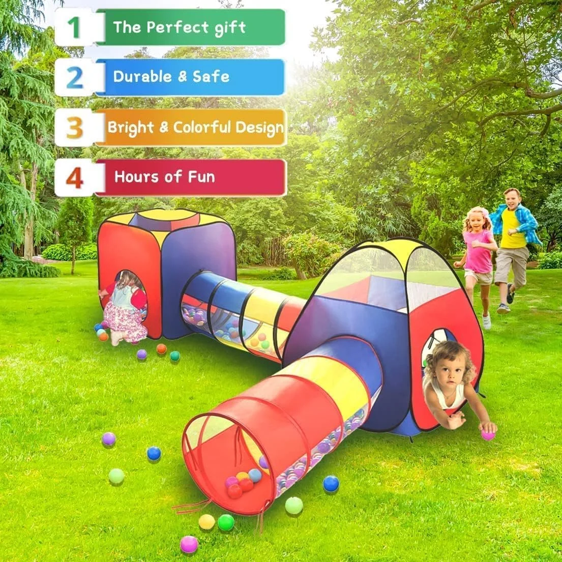 چادر بازی تونلی 4 در 1 قابل حمل کوردوبا برای کودکان، نوزادان، پسران، دختران و کودکان نوپا، مناسب بازی در فضای داخلی و خارجی چادر بازی تونلی 4 در 1 قابل حمل کوردوبا برای کودکان، نوزادان، پسران، دختران و کودکان نوپا، مناسب بازی در فضای داخلی و خارجی