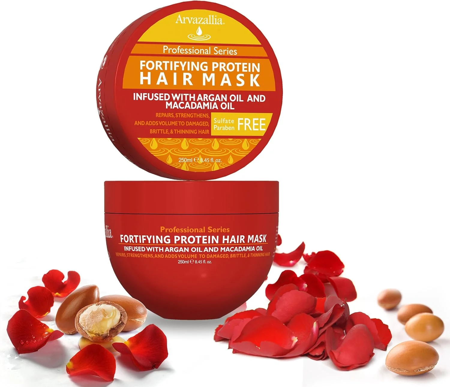 ماسک موی پروتئینی و نرم کننده عمیق تقویت کننده Arvazallia با روغن آرگان و روغن ماکادمیا - درمان ترمیم کننده مو برای موهای آسیب دیده، شکننده یا نازک - تقویت کننده رشد طبیعی مو ماسک موی پروتئینی و نرم کننده عمیق تقویت کننده Arvazallia با روغن آرگان و روغن ماکادمیا - درمان ترمیم کننده مو برای موهای آسیب دیده، شکننده یا نازک - تقویت کننده رشد طبیعی مو