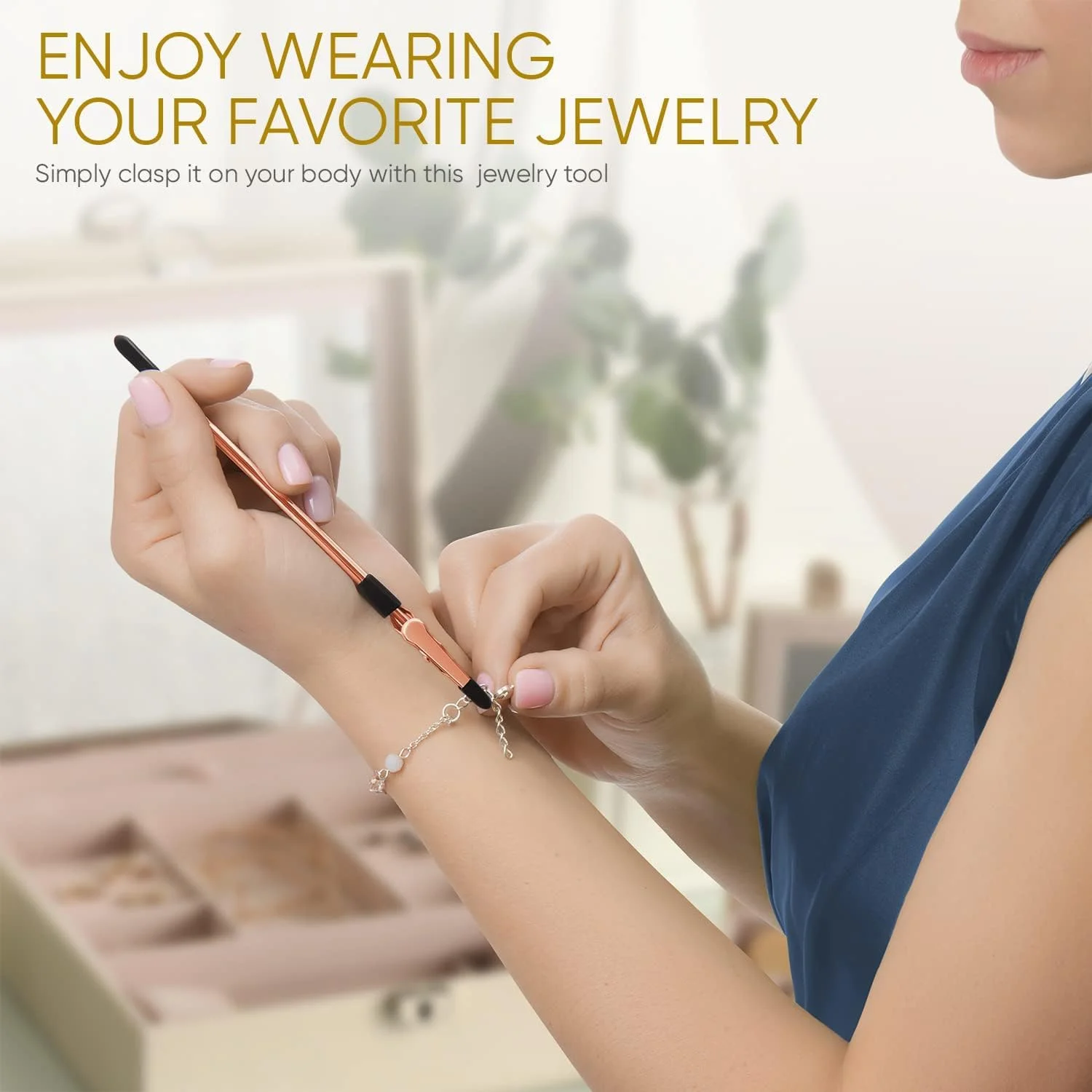ابزار کمک کننده دستبند - ابزار کمک کننده بست برای دستبند، گردنبند، جواهرات، ساعت - گیره، کمک کننده قفل - استفاده آسان به تنهایی، قابل حمل، ساخته شده از فلز، رز ابزار کمک کننده دستبند - ابزار کمک کننده بست برای دستبند، گردنبند، جواهرات، ساعت - گیره، کمک کننده قفل - استفاده آسان به تنهایی، قابل حمل، ساخته شده از فلز، رز