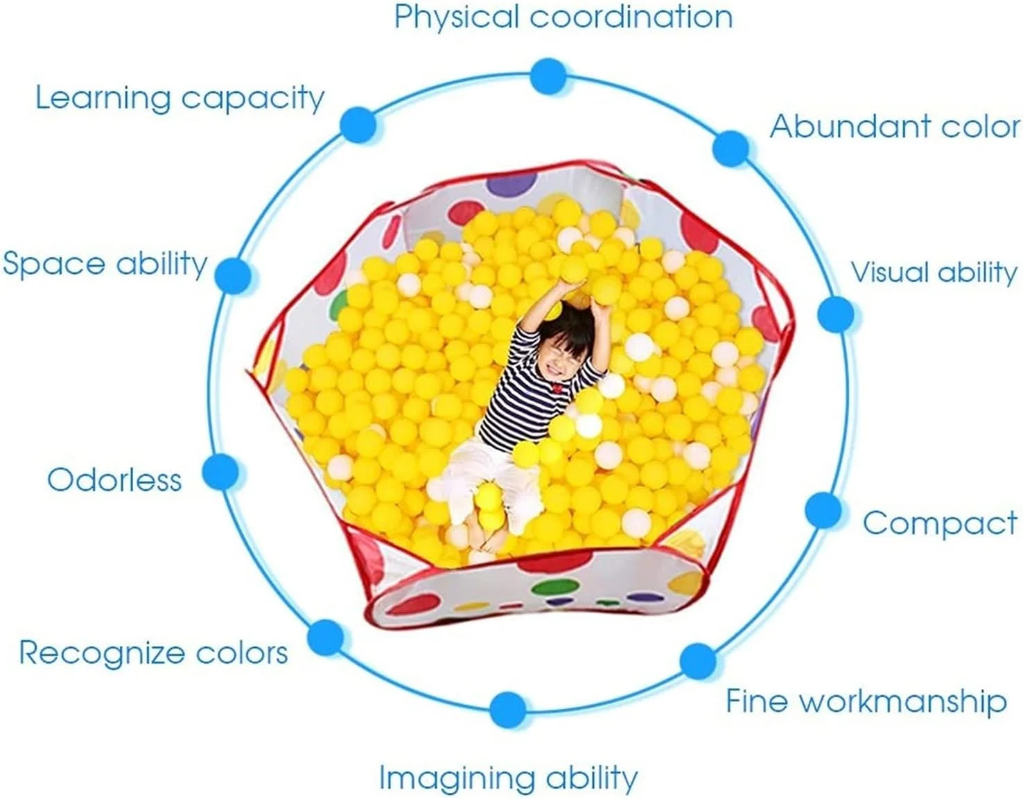 استخر توپ تاشو کودکانه eWINNER با حلقه بسکتبال کوچک مناسب کودکان نوپا و حیوانات خانگی (1.2 متر) استخر توپ تاشو کودکانه eWINNER با حلقه بسکتبال کوچک مناسب کودکان نوپا و حیوانات خانگی (1.2 متر)