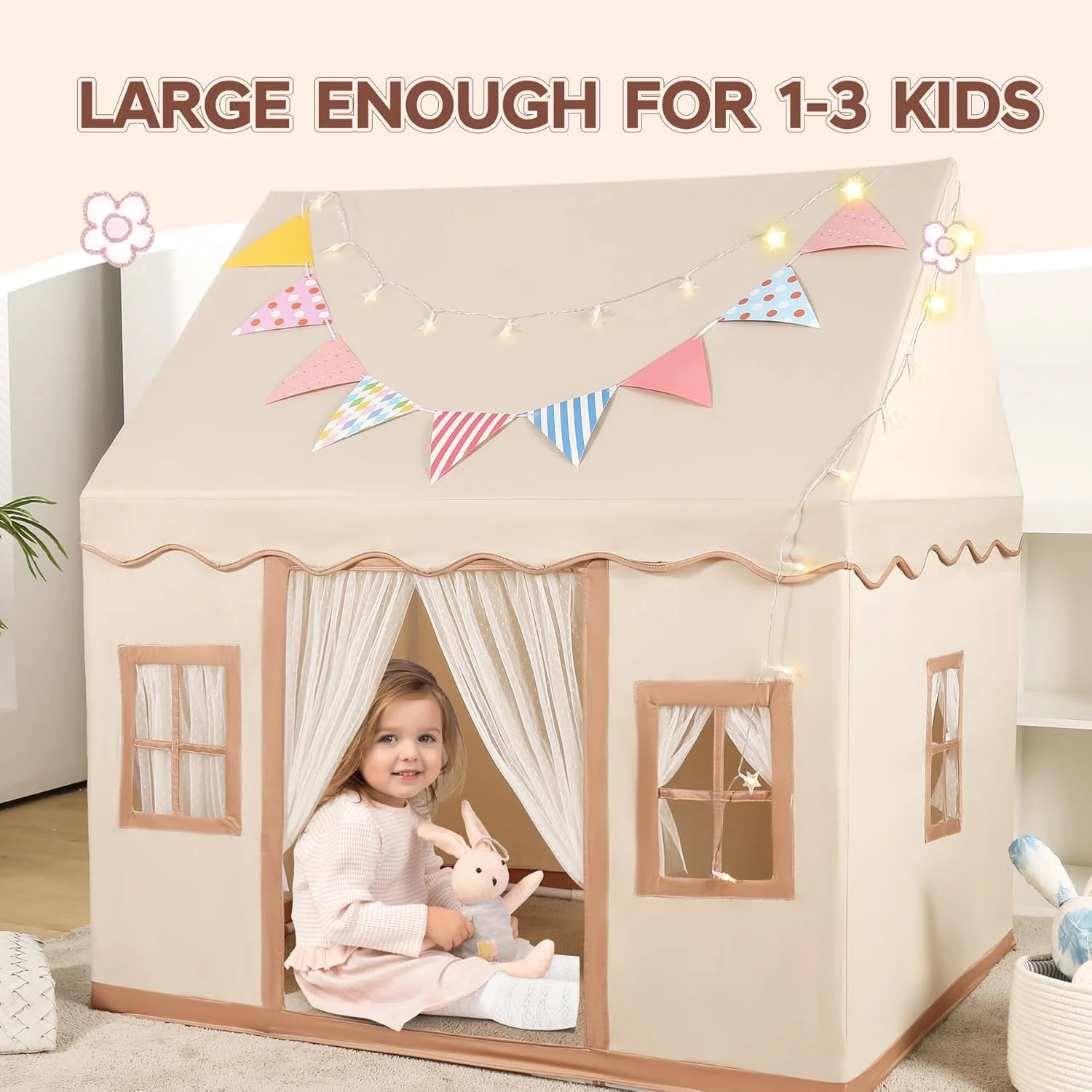 چادر بازی بزرگ ERTYU برای کودکان، چادر بازی کودک نوپا با تزئینات جشن تولد، خانه بازی سرپوشیده و فضای باز برای چادر قلعه شاهزاده خانم کودک، اسباب بازی های اتاق سرپوشیده کودکان برای پسران و دختران 3-10 ساله چادر بازی بزرگ ERTYU برای کودکان، چادر بازی کودک نوپا با تزئینات جشن تولد، خانه بازی سرپوشیده و فضای باز برای چادر قلعه شاهزاده خانم کودک، اسباب بازی های اتاق سرپوشیده کودکان برای پسران و دختران 3-10 ساله