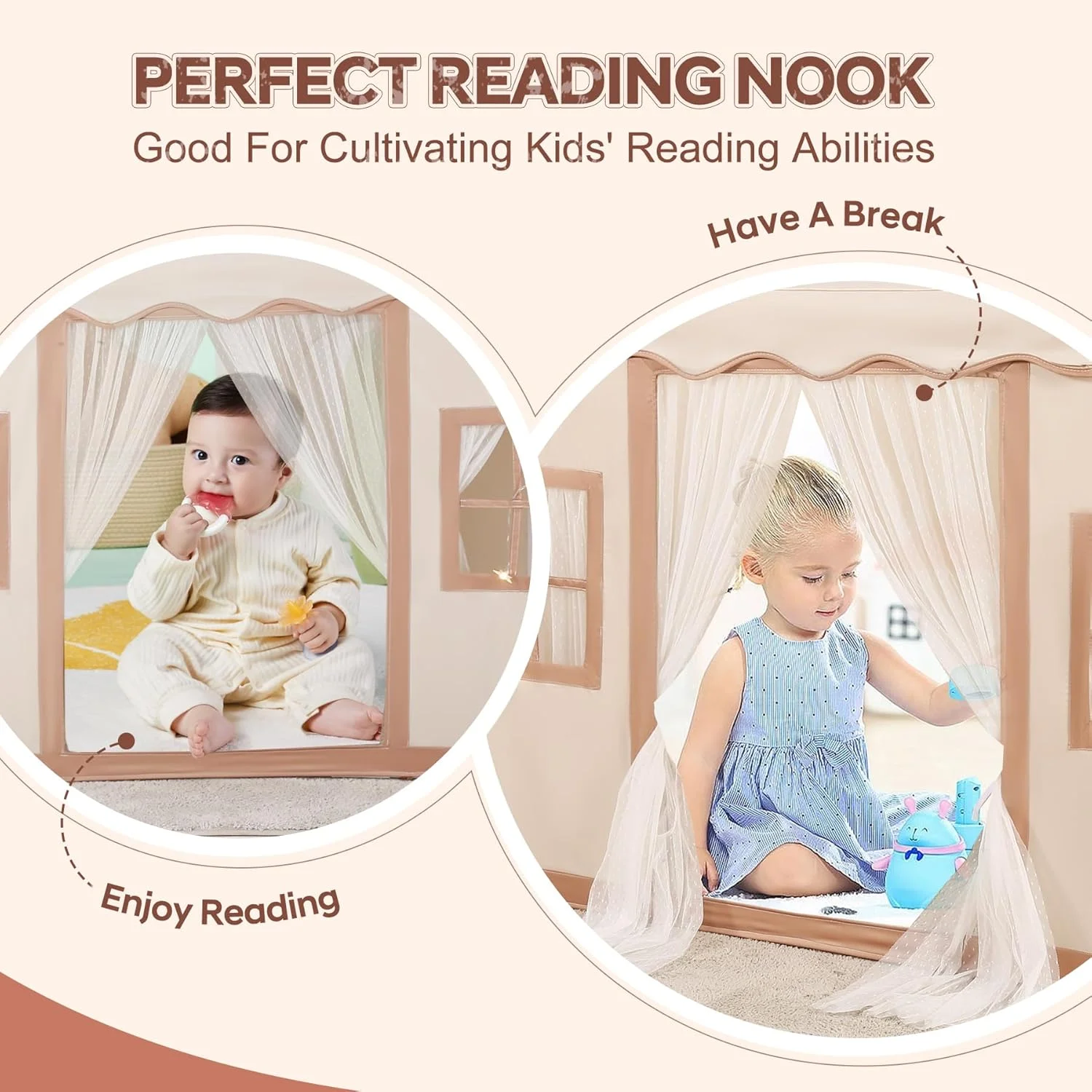 چادر بازی بزرگ ERTYU برای کودکان، چادر بازی کودک نوپا با تزئینات جشن تولد، خانه بازی سرپوشیده و فضای باز برای چادر قلعه شاهزاده خانم کودک، اسباب بازی های اتاق سرپوشیده کودکان برای پسران و دختران 3-10 ساله چادر بازی بزرگ ERTYU برای کودکان، چادر بازی کودک نوپا با تزئینات جشن تولد، خانه بازی سرپوشیده و فضای باز برای چادر قلعه شاهزاده خانم کودک، اسباب بازی های اتاق سرپوشیده کودکان برای پسران و دختران 3-10 ساله