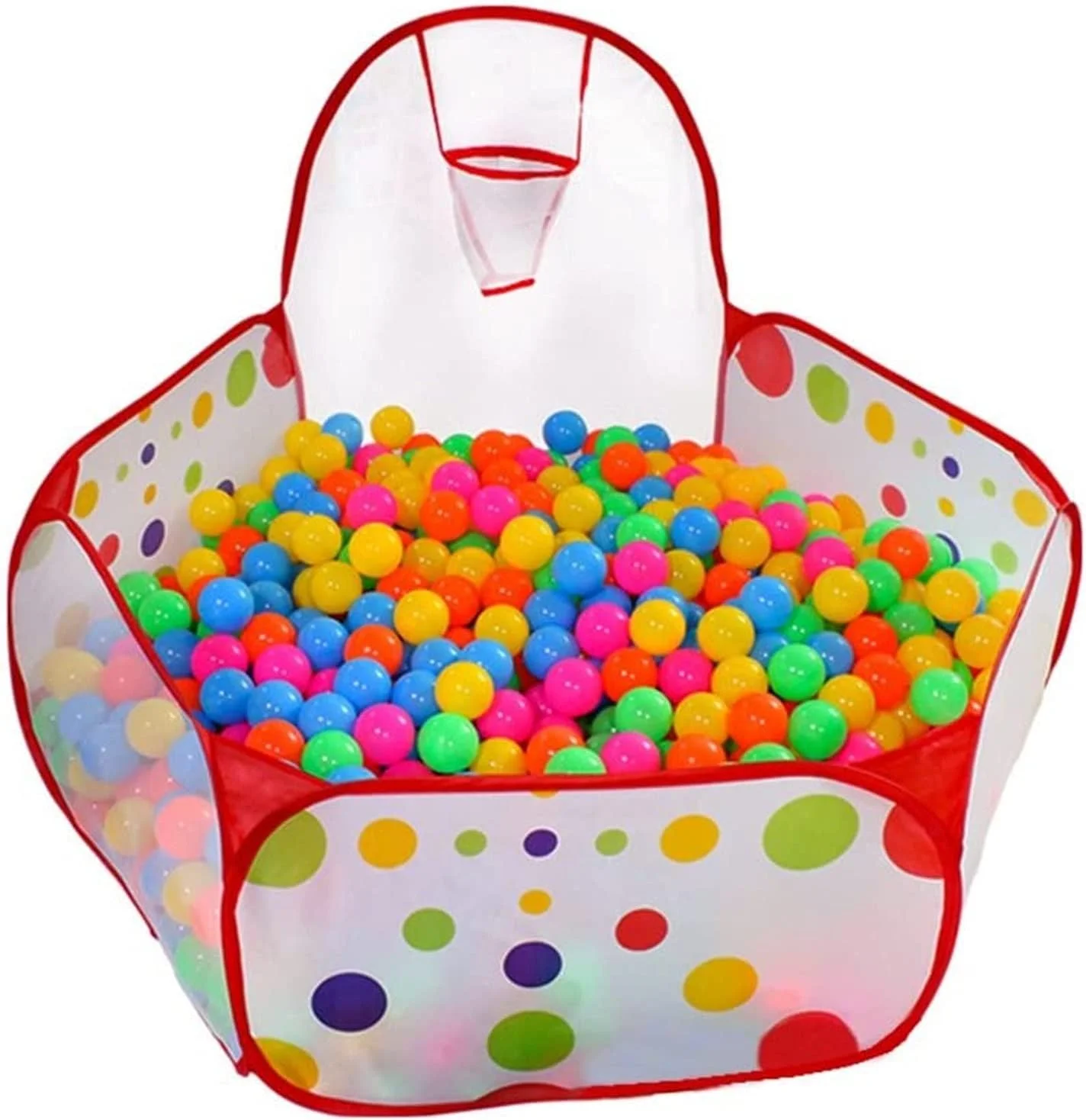 استخر توپ تاشو کودکانه eWINNER با حلقه بسکتبال کوچک برای کودکان نوپا/حیوانات خانگی (1.2 متر)