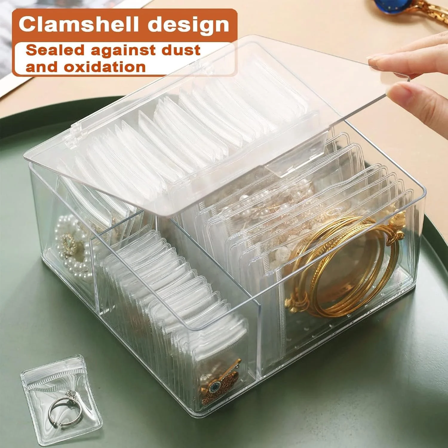 جعبه نگهداری جواهرات شفاف خزنه، جعبه سازمان دهنده کشویی اکریلیک شفاف با 10 کیسه بزرگ برای دستبند، 30 کیسه متوسط برای گردنبند، 20 کیسه کوچک برای انگشتر، بسته بندی جداگانه، حمل آسان جعبه نگهداری جواهرات شفاف خزنه، جعبه سازمان دهنده کشویی اکریلیک شفاف با 10 کیسه بزرگ برای دستبند، 30 کیسه متوسط برای گردنبند، 20 کیسه کوچک برای انگشتر، بسته بندی جداگانه، حمل آسان