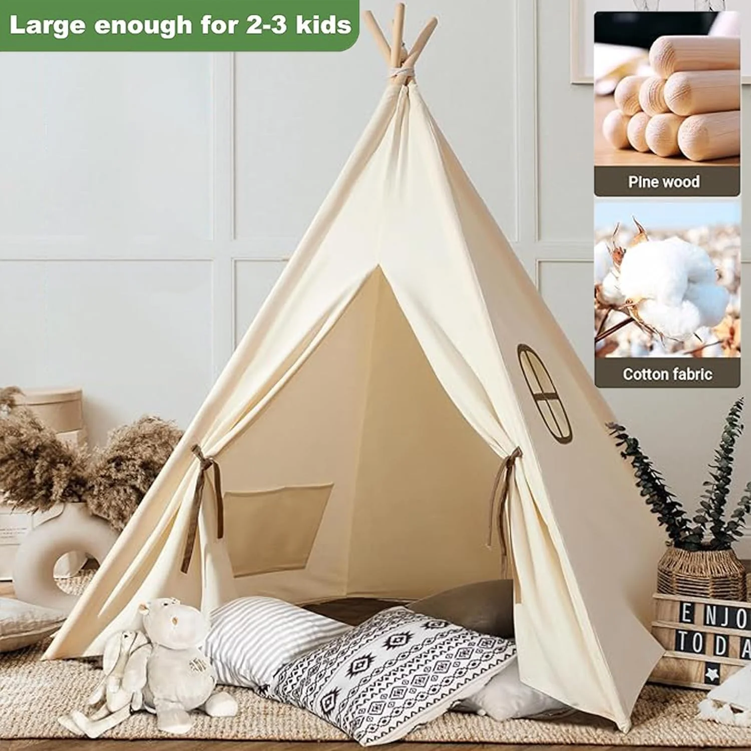 چادر تیپی کودکانه GGEROU با میله های چوبی، چادر بازی کودکانه برای دختران و پسران، چادر بازی بوم پنبه ای طبیعی برای کودکان برای مطالعه و بازی در داخل خانه - تشک شامل نمی شود (آبی) چادر تیپی کودکانه GGEROU با میله های چوبی، چادر بازی کودکانه برای دختران و پسران، چادر بازی بوم پنبه ای طبیعی برای کودکان برای مطالعه و بازی در داخل خانه - تشک شامل نمی شود (آبی)