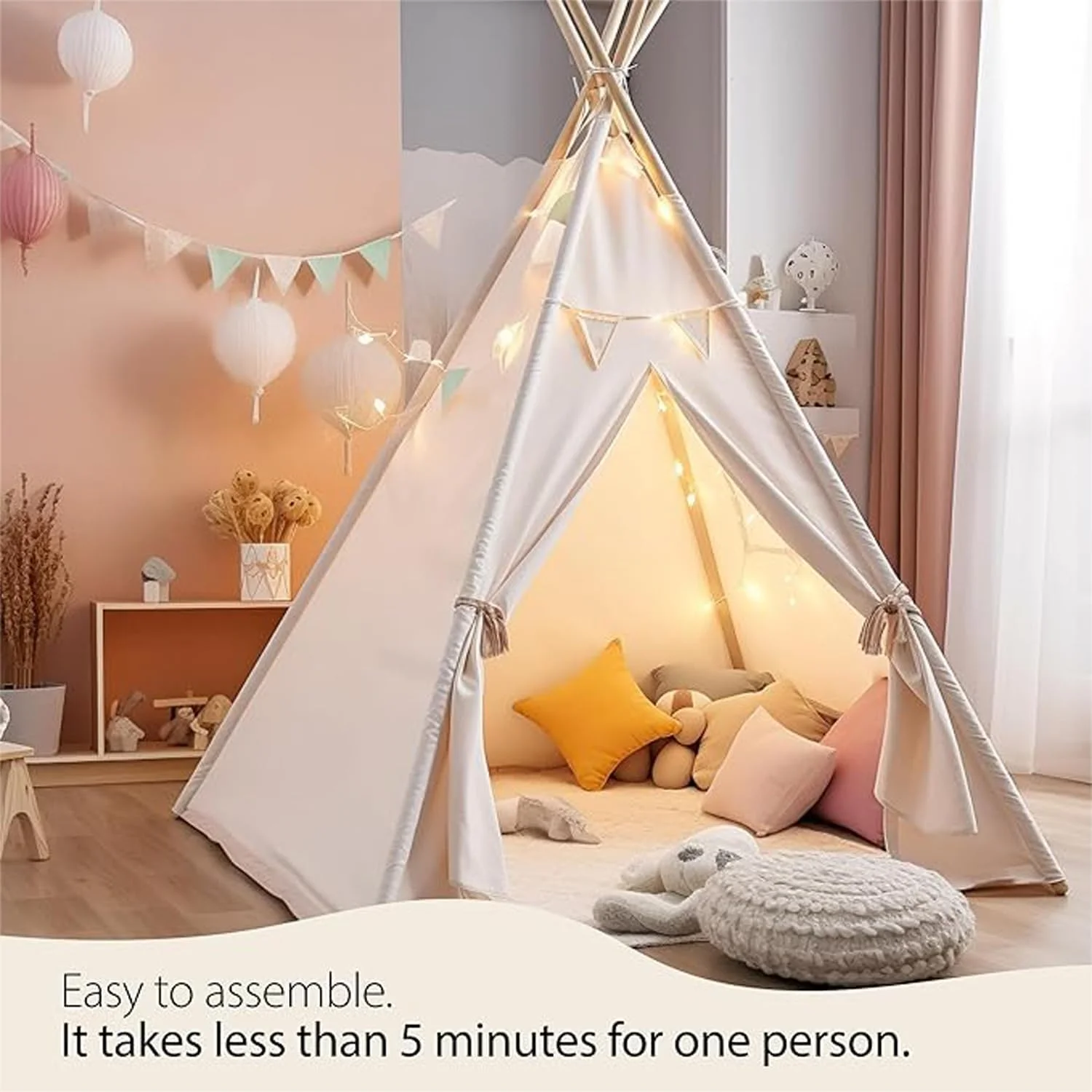 چادر تیپی کودکانه GGEROU با میله های چوبی، چادر بازی کودکانه برای دختران و پسران، چادر بازی بوم پنبه ای طبیعی برای کودکان برای مطالعه و بازی در داخل خانه - تشک شامل نمی شود (آبی) چادر تیپی کودکانه GGEROU با میله های چوبی، چادر بازی کودکانه برای دختران و پسران، چادر بازی بوم پنبه ای طبیعی برای کودکان برای مطالعه و بازی در داخل خانه - تشک شامل نمی شود (آبی)