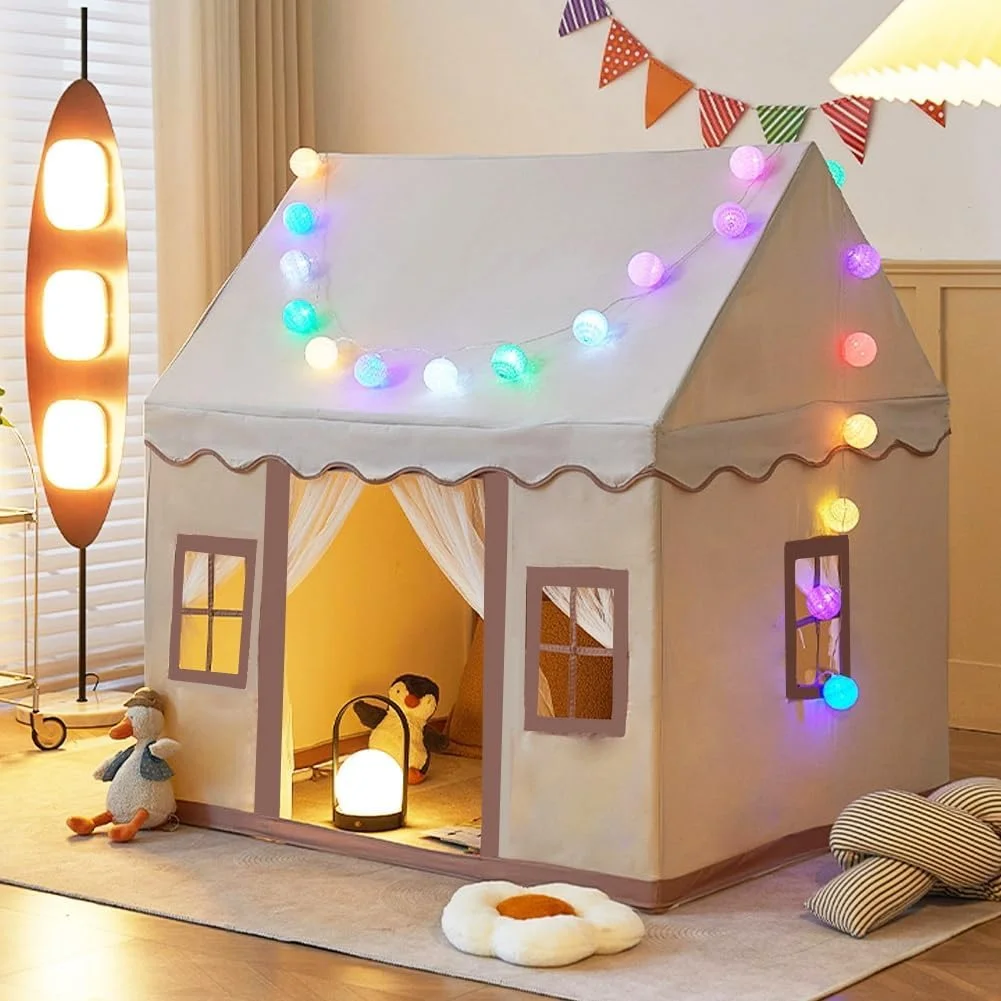 خانه چادری بزرگ کودکان HJB VISSO مناسب فضای داخلی و خارجی، چادر بازی کودکان نوپا با دکوراسیون جشن تولد، خانه بازی چادری قلعه پرنسس برای نوزاد، اسباب بازی اتاق داخلی کودکان برای دختران و پسران 3، 4، 5، 6-10 ساله خانه چادری بزرگ کودکان HJB VISSO مناسب فضای داخلی و خارجی، چادر بازی کودکان نوپا با دکوراسیون جشن تولد، خانه بازی چادری قلعه پرنسس برای نوزاد، اسباب بازی اتاق داخلی کودکان برای دختران و پسران 3، 4، 5، 6-10 ساله