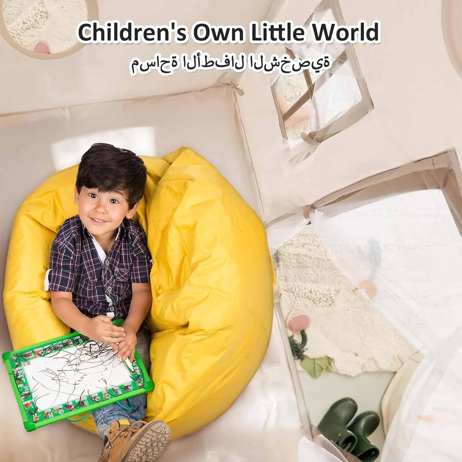 چادر بازی قلعه پرنسس HomKawt با چراغ های ستاره ای LED و پرچم های جداشدنی - چادر بزرگ کودکان برای داخل/خارج از منزل، خانه بازی بادوام برای دختران و پسران 3-10 ساله، دکوراسیون جشن تولد اتاق خواب (خاکی) چادر بازی قلعه پرنسس HomKawt با چراغ های ستاره ای LED و پرچم های جداشدنی - چادر بزرگ کودکان برای داخل/خارج از منزل، خانه بازی بادوام برای دختران و پسران 3-10 ساله، دکوراسیون جشن تولد اتاق خواب (خاکی)