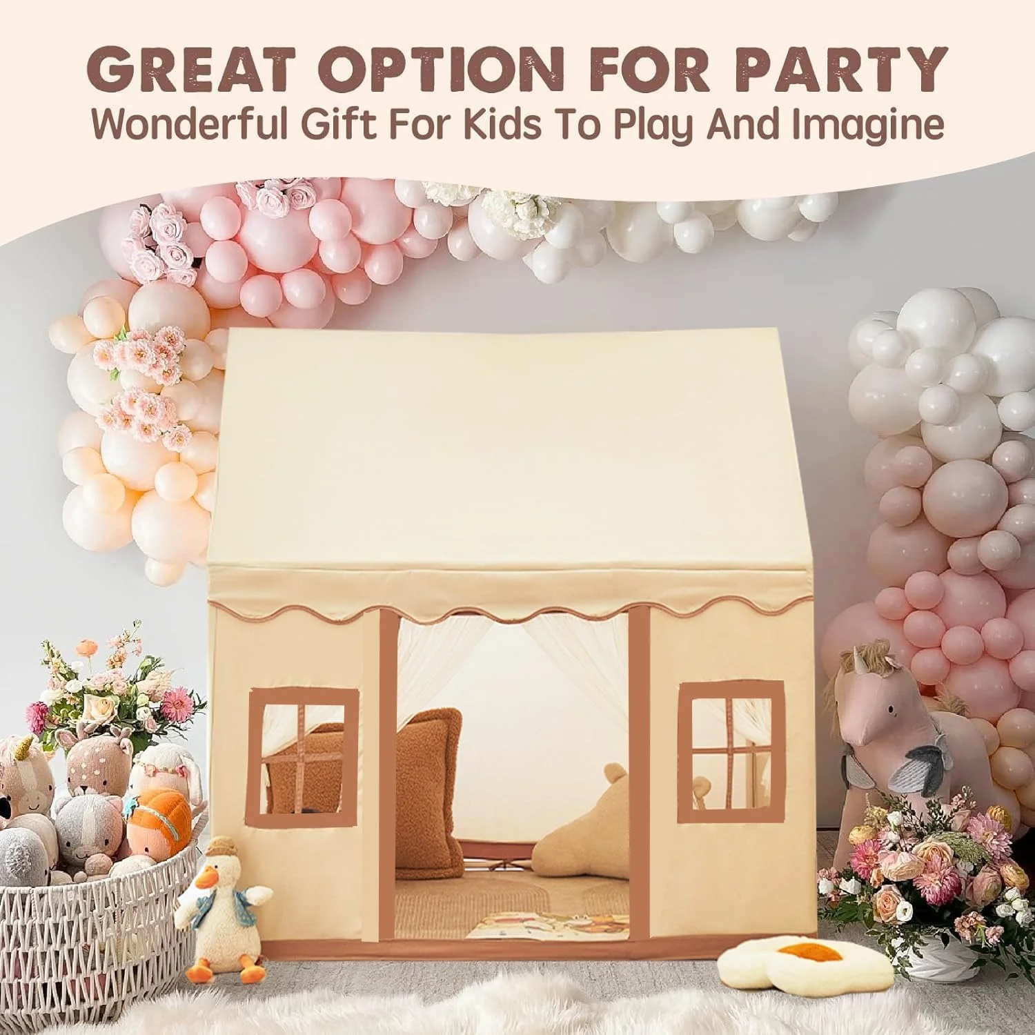 خانه چادری بزرگ کودکان HJB VISSO مناسب فضای داخلی و خارجی، چادر بازی کودکان نوپا با دکوراسیون جشن تولد، خانه بازی چادری قلعه پرنسس برای نوزاد، اسباب بازی اتاق داخلی کودکان برای دختران و پسران 3، 4، 5، 6-10 ساله خانه چادری بزرگ کودکان HJB VISSO مناسب فضای داخلی و خارجی، چادر بازی کودکان نوپا با دکوراسیون جشن تولد، خانه بازی چادری قلعه پرنسس برای نوزاد، اسباب بازی اتاق داخلی کودکان برای دختران و پسران 3، 4، 5، 6-10 ساله