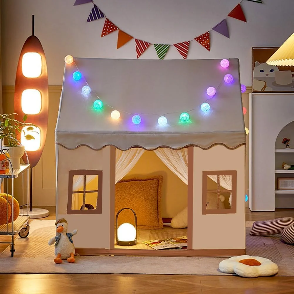 خانه چادری بزرگ کودکان HJB VISSO مناسب فضای داخلی و خارجی، چادر بازی کودکان نوپا با دکوراسیون جشن تولد، خانه بازی چادری قلعه پرنسس برای نوزاد، اسباب بازی اتاق داخلی کودکان برای دختران و پسران 3، 4، 5، 6-10 ساله خانه چادری بزرگ کودکان HJB VISSO مناسب فضای داخلی و خارجی، چادر بازی کودکان نوپا با دکوراسیون جشن تولد، خانه بازی چادری قلعه پرنسس برای نوزاد، اسباب بازی اتاق داخلی کودکان برای دختران و پسران 3، 4، 5، 6-10 ساله