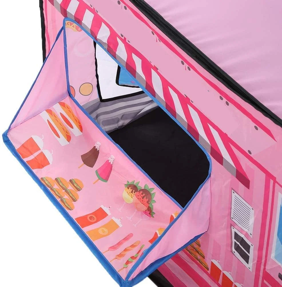 چادر بازی کودکانه، چادر بازی طرح ماشین بستنی برای پسران و دختران، مناسب فعالیت های داخل و خارج از خانه، خانه بازی تاشو