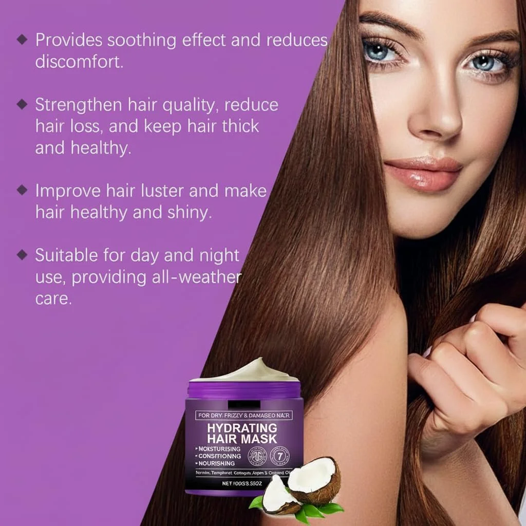 ماسک مو کلاژن، درمان کراتینه برای موهای خشک و آسیب دیده، مرطوب کننده و مراقبت از مو، تغذیه عمیق و صاف کننده، حاوی روغن آرگان، 100 گرم ماسک مو کلاژن، درمان کراتینه برای موهای خشک و آسیب دیده، مرطوب کننده و مراقبت از مو، تغذیه عمیق و صاف کننده، حاوی روغن آرگان، 100 گرم