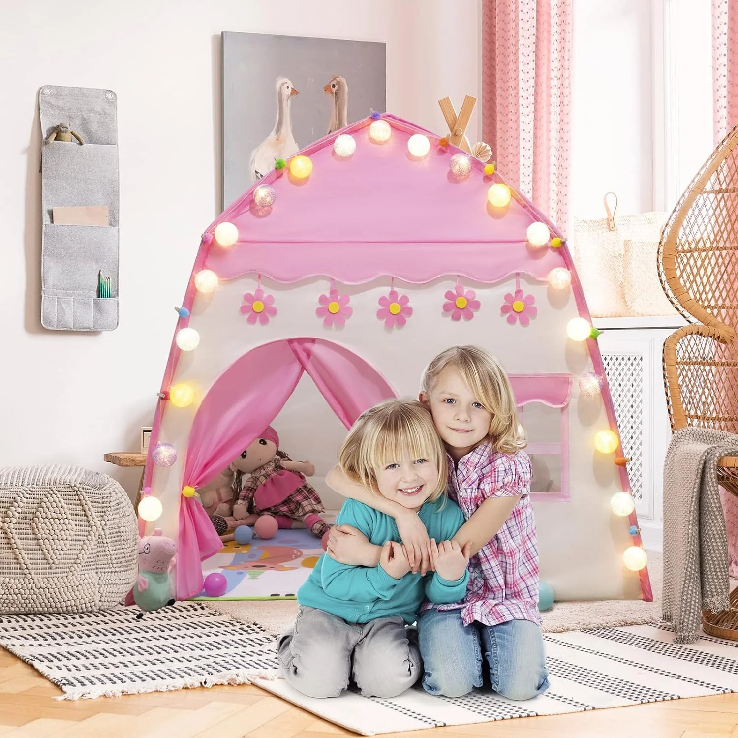 چادر تیپی TERRIFI برای کودکان، چادر بازی قلعه پرنسس، چادر بازی تاشو کودکان، خانه بازی کودکان برای داخل و خارج از منزل، بهترین هدیه برای کودکان، چادر بزرگ داخل/خارج از منزل برای پسران و دختران (صورتی) چادر تیپی TERRIFI برای کودکان، چادر بازی قلعه پرنسس، چادر بازی تاشو کودکان، خانه بازی کودکان برای داخل و خارج از منزل، بهترین هدیه برای کودکان، چادر بزرگ داخل/خارج از منزل برای پسران و دختران (صورتی)