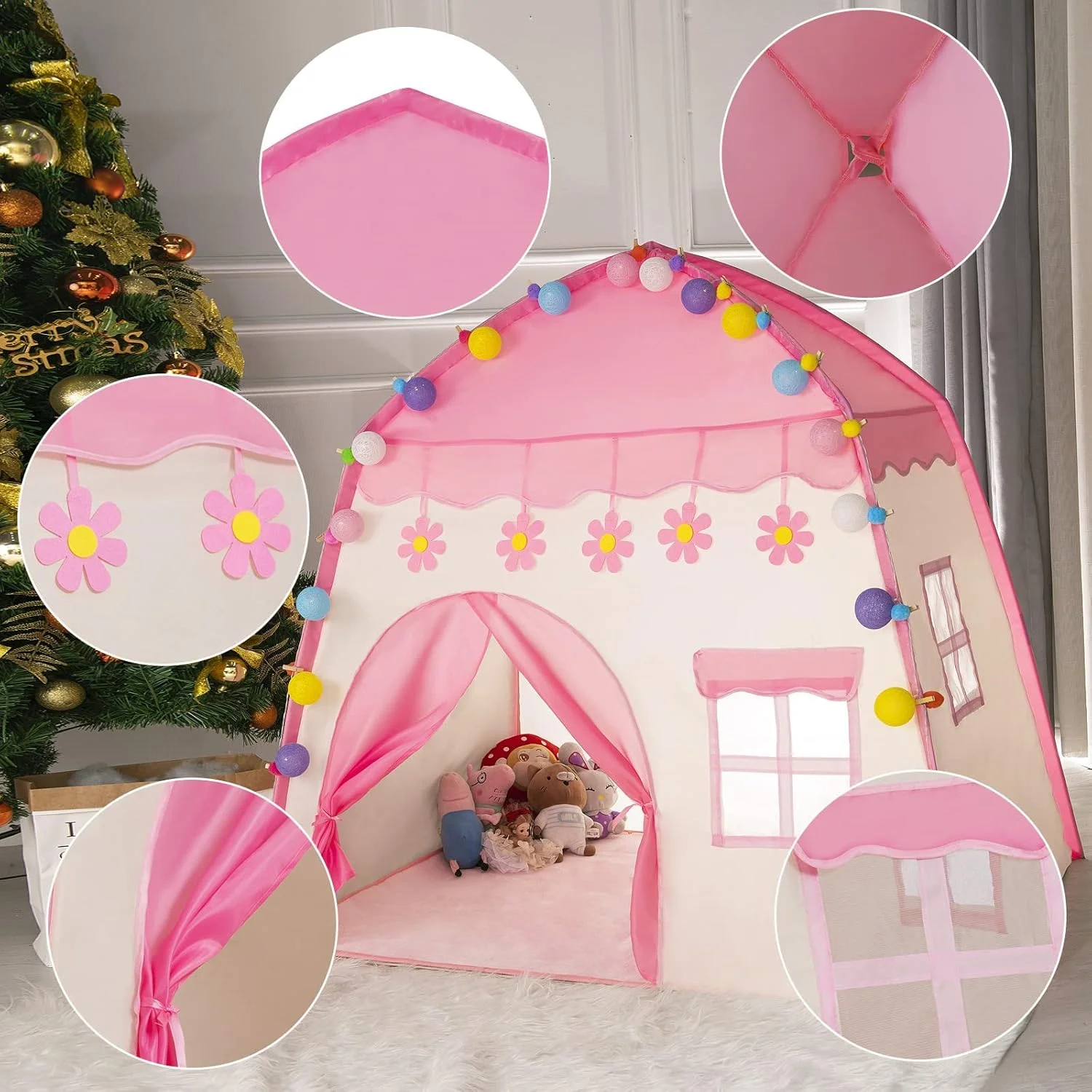 چادر تیپی TERRIFI برای کودکان، چادر بازی قلعه پرنسس، چادر بازی تاشو کودکان، خانه بازی کودکان برای داخل و خارج از منزل، بهترین هدیه برای کودکان، چادر بزرگ داخل/خارج از منزل برای پسران و دختران (صورتی) چادر تیپی TERRIFI برای کودکان، چادر بازی قلعه پرنسس، چادر بازی تاشو کودکان، خانه بازی کودکان برای داخل و خارج از منزل، بهترین هدیه برای کودکان، چادر بزرگ داخل/خارج از منزل برای پسران و دختران (صورتی)