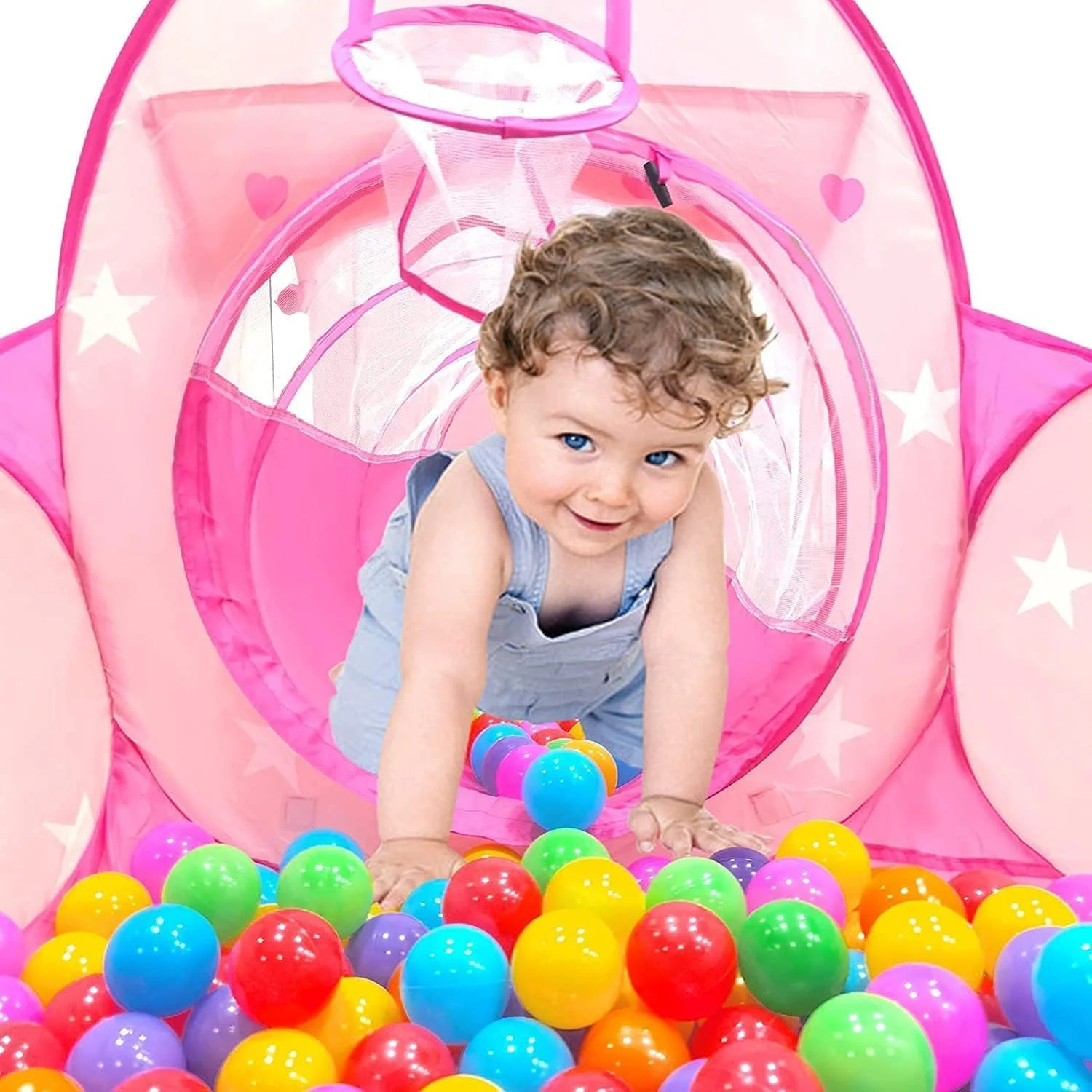 چادر بازی 3 تکه تزویق برای دختران با استخر توپ و تونل بازی، چادر پرنسسی برای کودکان، اسباب بازی های پاپ آپ خزنده برای نوزاد دختر، خانه بازی کودکان برای داخل و خارج از منزل (صورتی) چادر بازی 3 تکه تزویق برای دختران با استخر توپ و تونل بازی، چادر پرنسسی برای کودکان، اسباب بازی های پاپ آپ خزنده برای نوزاد دختر، خانه بازی کودکان برای داخل و خارج از منزل (صورتی)