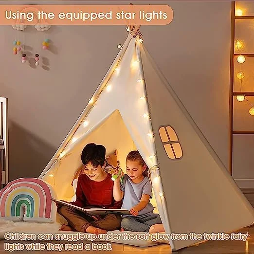 چادر تیپی به همراه ریسه چراغ ستاره ای چادر تیپی به همراه ریسه چراغ ستاره ای