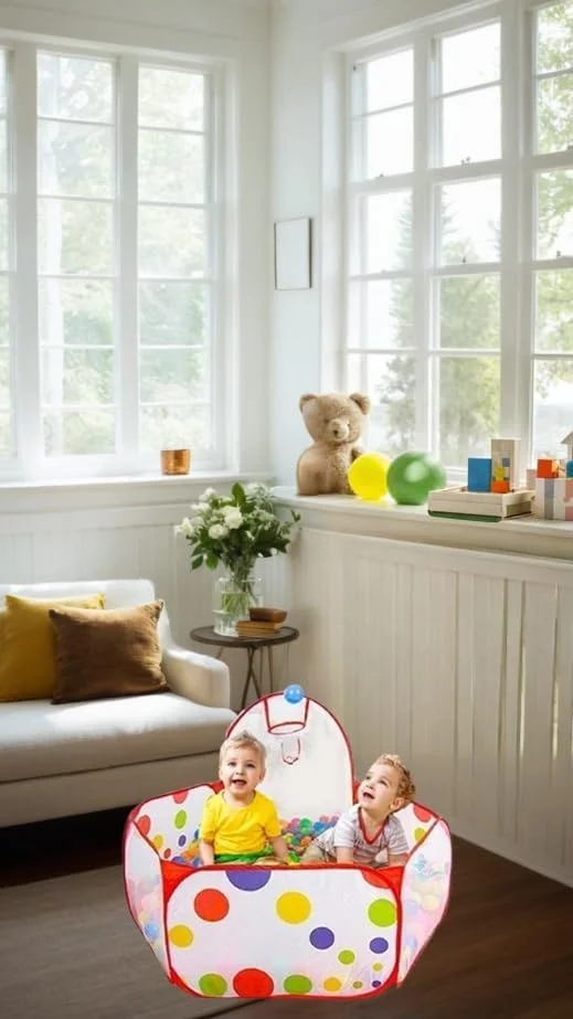 چادر بازی کودک سوییت سون® با استخر توپ و حلقه بسکتبال کوچک برای کودکان نوپا، کودکان و حیوانات خانگی - سرگرمی داخل و خارج از خانه، طراحی قابل حمل 1.2 متری برای بازی و رشد فعال (توپ ها شامل نمی شوند) چادر بازی کودک سوییت سون® با استخر توپ و حلقه بسکتبال کوچک برای کودکان نوپا، کودکان و حیوانات خانگی - سرگرمی داخل و خارج از خانه، طراحی قابل حمل 1.2 متری برای بازی و رشد فعال (توپ ها شامل نمی شوند)