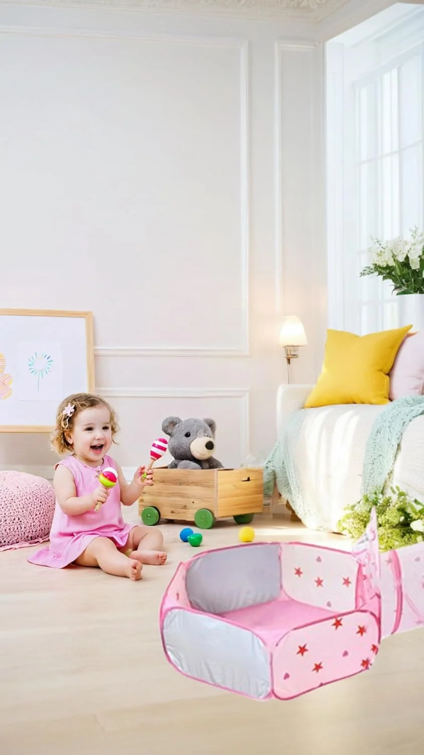 چادر بازی کودک سوییت سون® با تونل، استخر توپ و حلقه بسکتبال - خانه بازی 3 در 1 برای سرگرمی در فضای داخلی و خارجی چادر بازی کودک سوییت سون® با تونل، استخر توپ و حلقه بسکتبال - خانه بازی 3 در 1 برای سرگرمی در فضای داخلی و خارجی