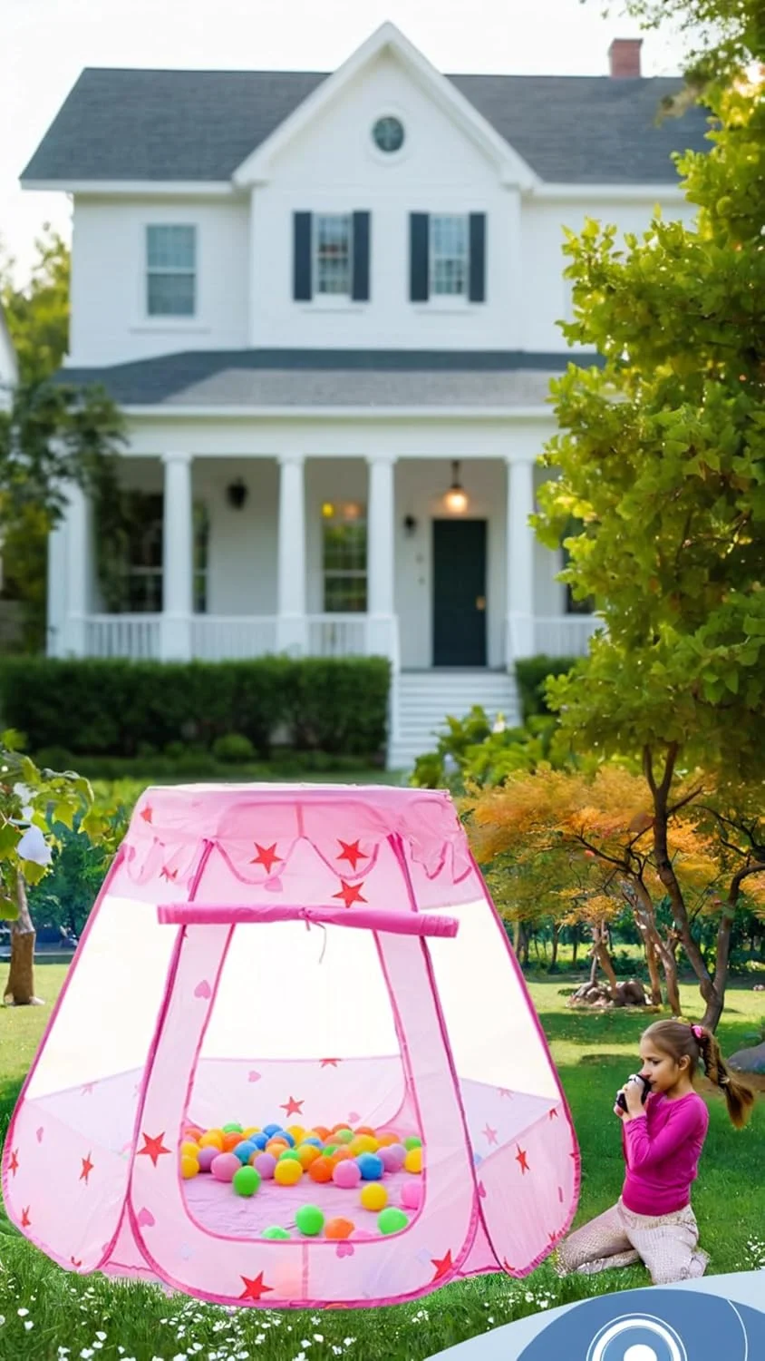 چادر بازی کودک سوییت سون®، صورتی، چادر بازی کودکان مناسب فضای داخلی و خارجی، چادر بازی سرگرم کننده برای دختران و پسران (توپ های رنگی شامل نمی شود)