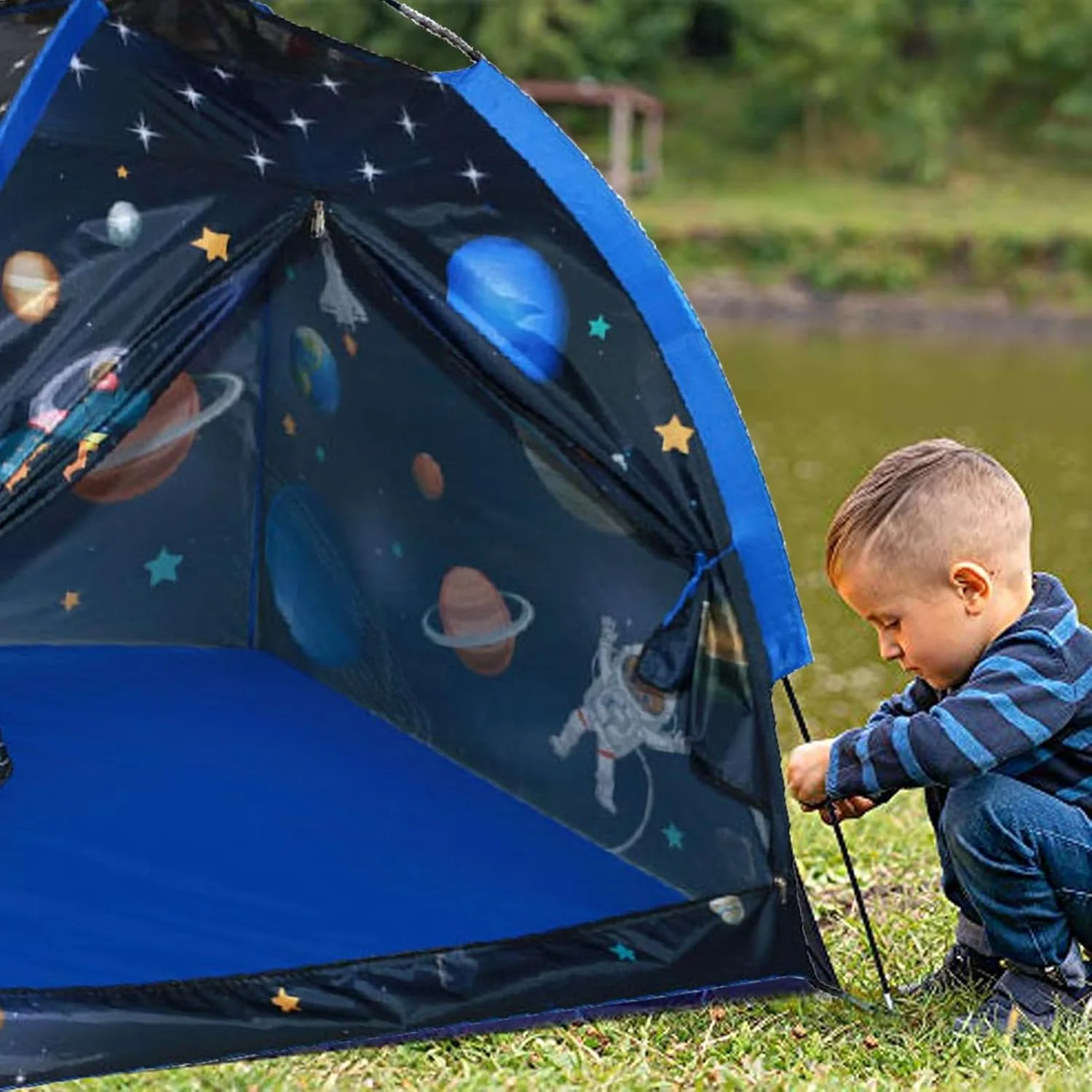چادر بازی گنبدی کهکشانی برای کودکان، خانه بازی دنیای فضایی با بالای توری، 119x119x99 سانتی متر، چادر داخلی و خارجی، نصب آسان با کیف حمل، هدیه برای پسران و دختران چادر بازی گنبدی کهکشانی برای کودکان، خانه بازی دنیای فضایی با بالای توری، 119x119x99 سانتی متر، چادر داخلی و خارجی، نصب آسان با کیف حمل، هدیه برای پسران و دختران