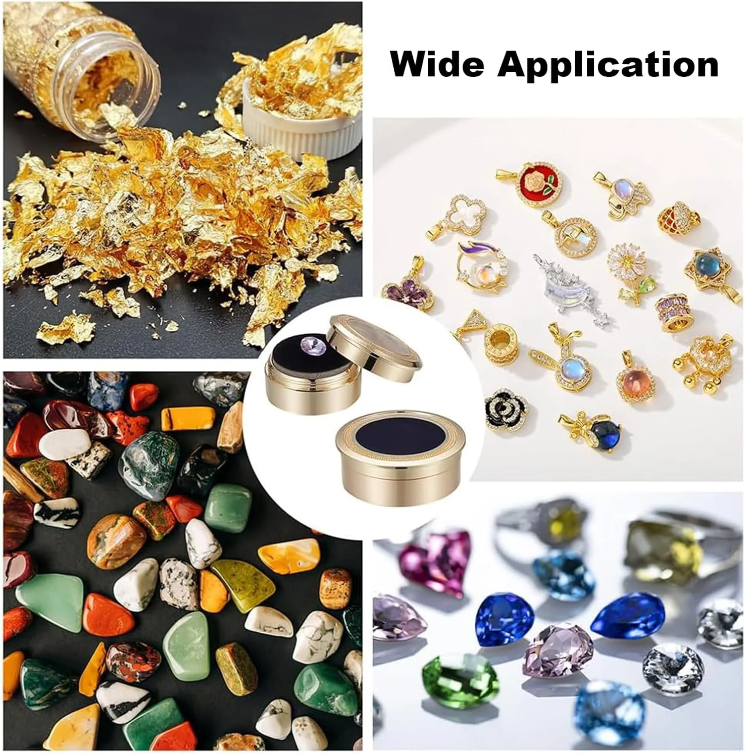 جعبه نمایش جواهرات Excefore، جعبه گرد برای نمایش الماس و سنگ های قیمتی، جعبه جواهرات آلیاژ طلایی با پنجره برای پیشنهاد ازدواج، مناسب برای جواهرات، الماس، گردنبند عروسی، در 2 اندازه جعبه نمایش جواهرات Excefore، جعبه گرد برای نمایش الماس و سنگ های قیمتی، جعبه جواهرات آلیاژ طلایی با پنجره برای پیشنهاد ازدواج، مناسب برای جواهرات، الماس، گردنبند عروسی، در 2 اندازه